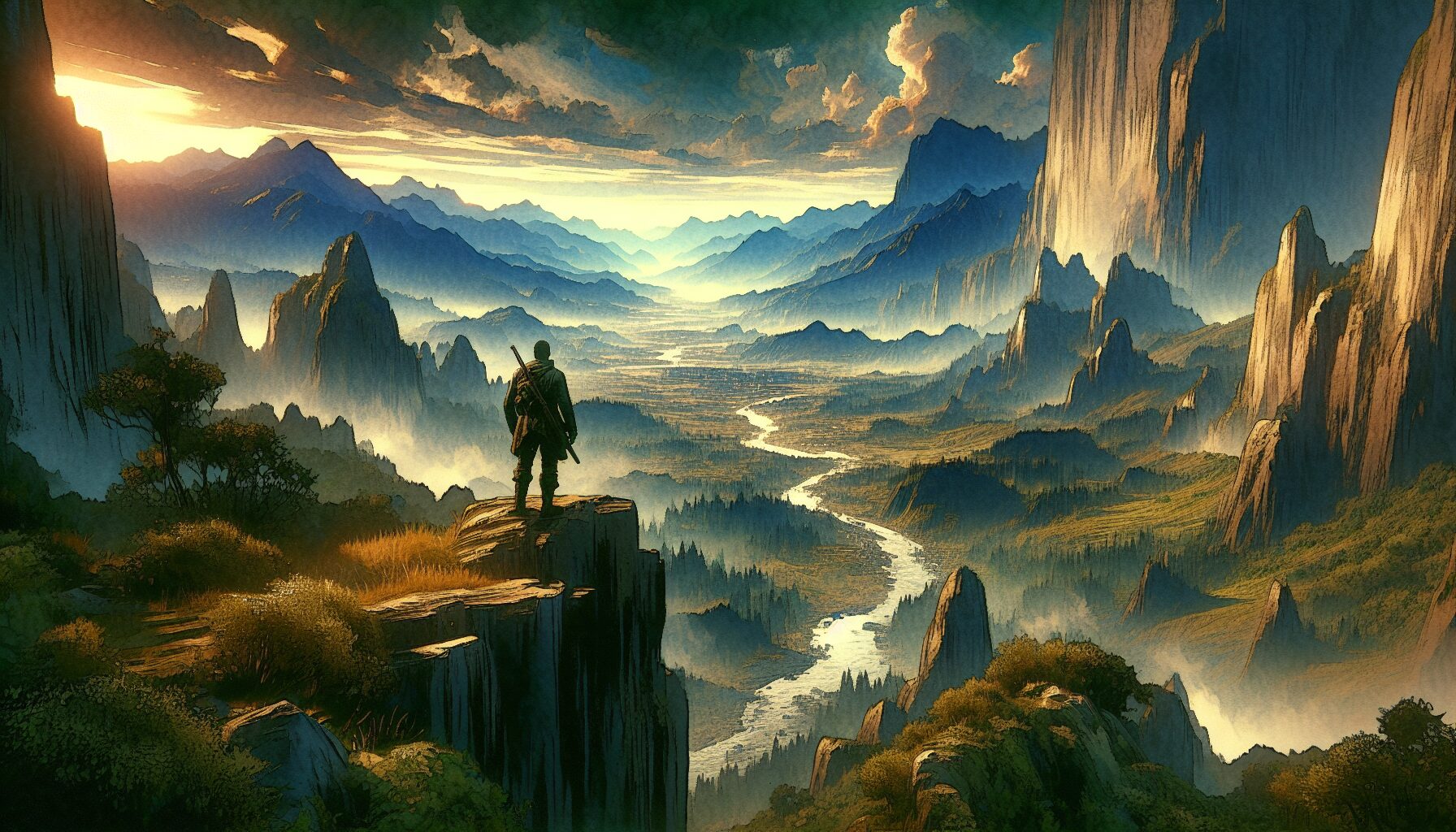 林克俯視海拉魯全景，象徵完全自由的探索