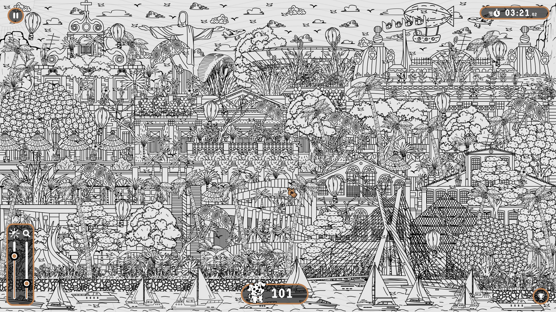 休閒尋物類新作《隱藏在巴西的101隻狗狗》：療癒手繪藝術與南美風情，Steam玩家大推