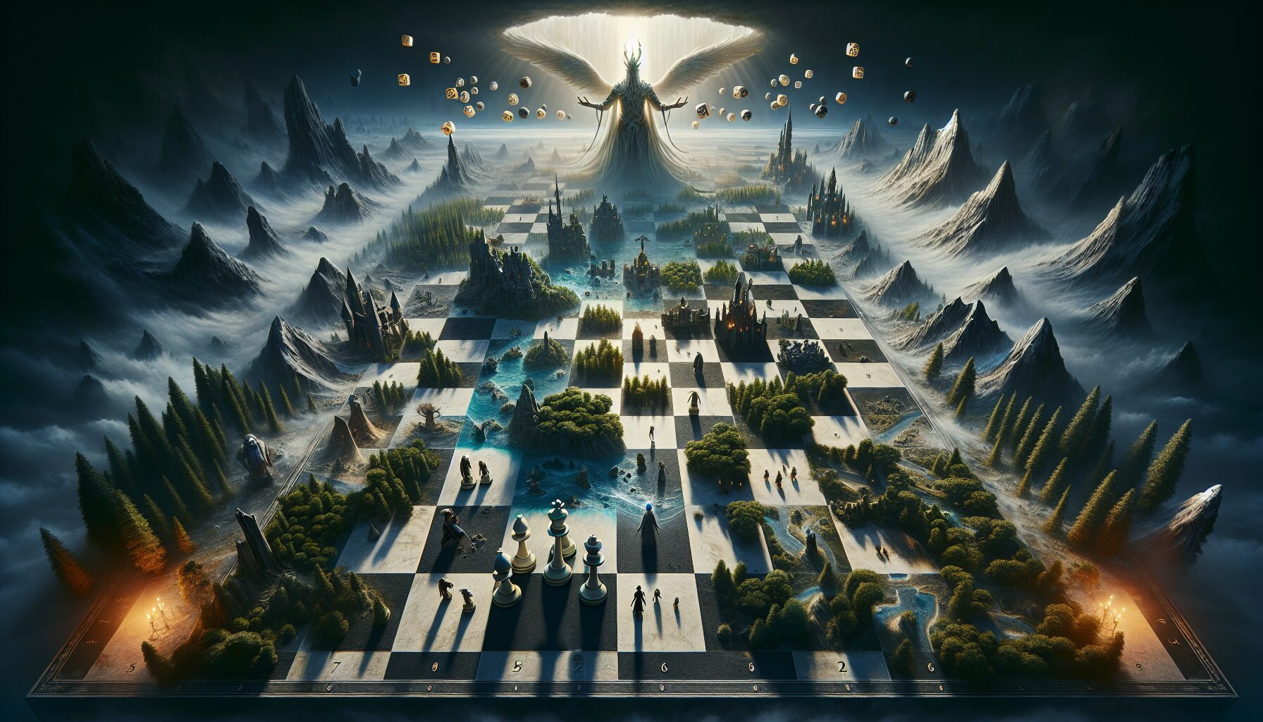 以桌遊棋盤為靈感的《哥布林殺手》四方世界全景插畫