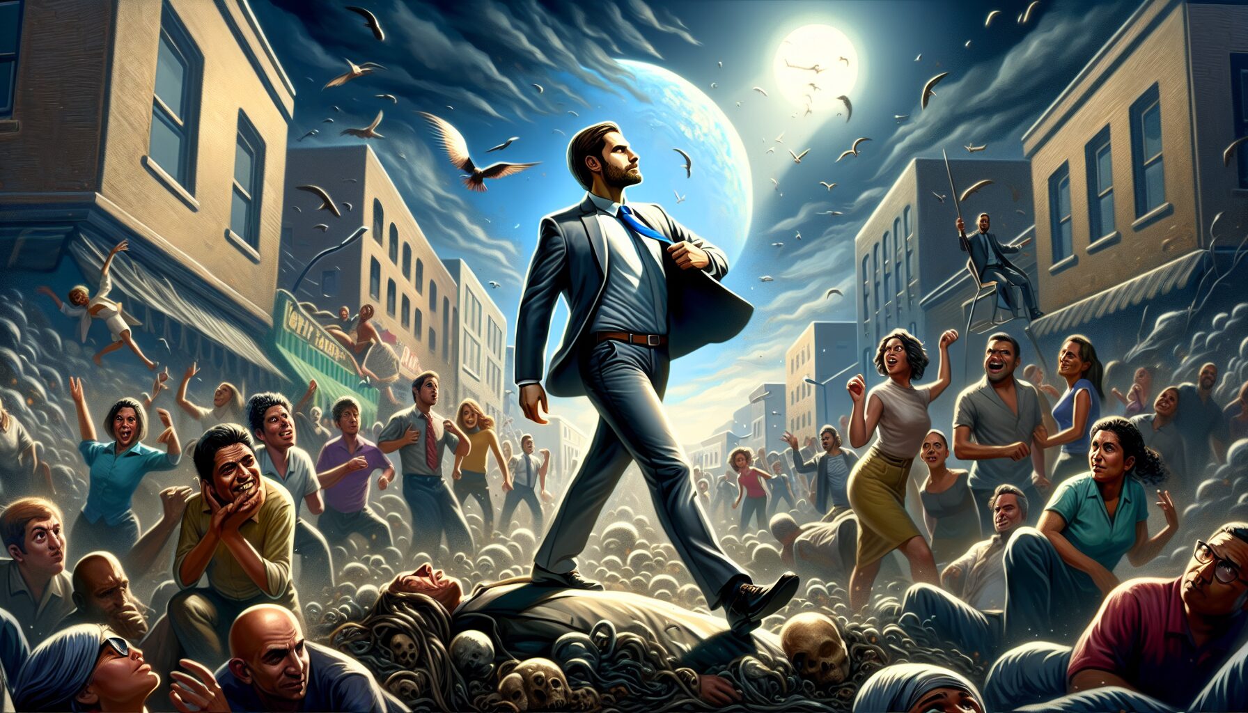 主角林凡強烈反差瘋狂情節插畫