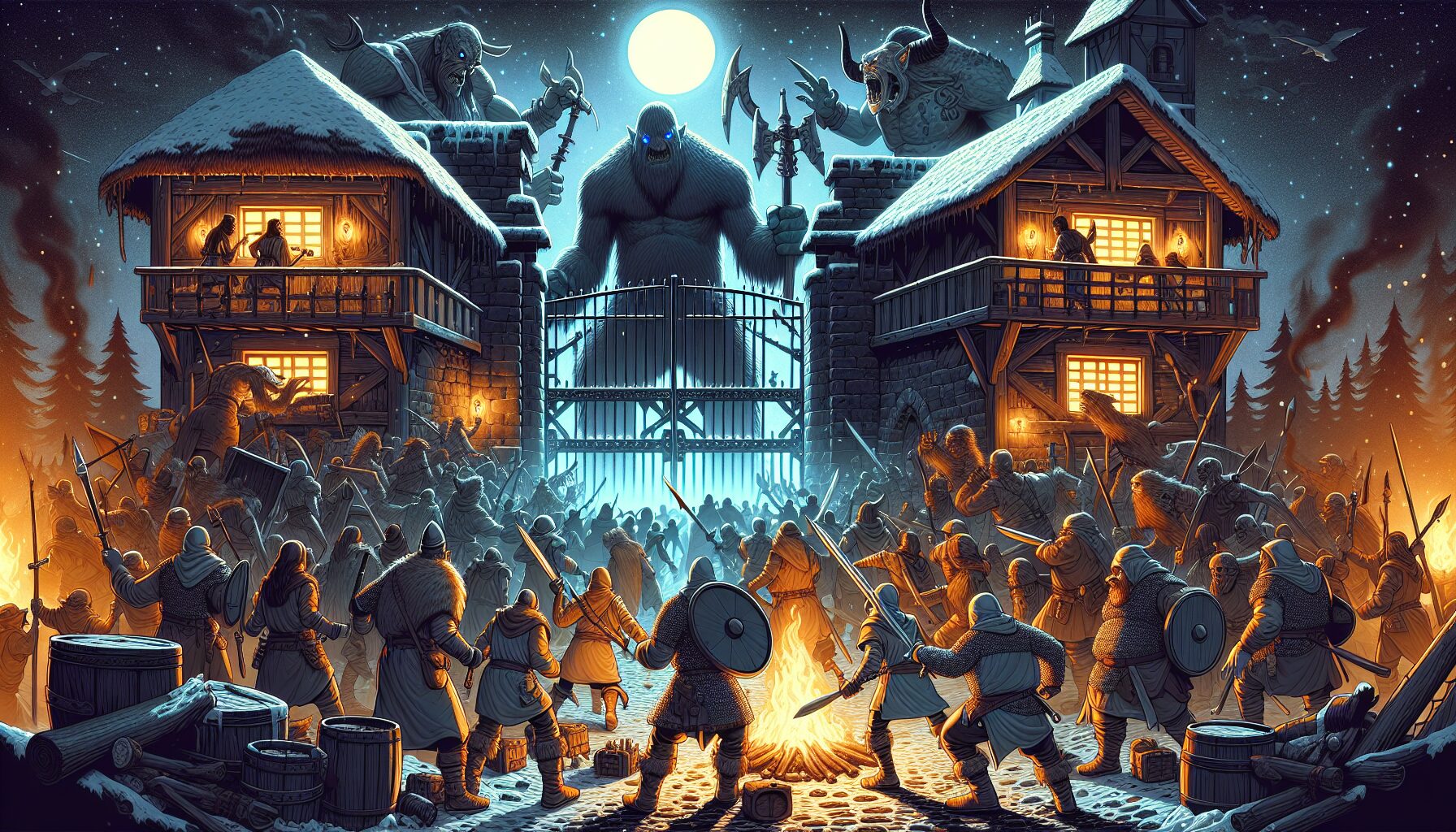 巨人 BOSS 襲擊村莊激戰場面