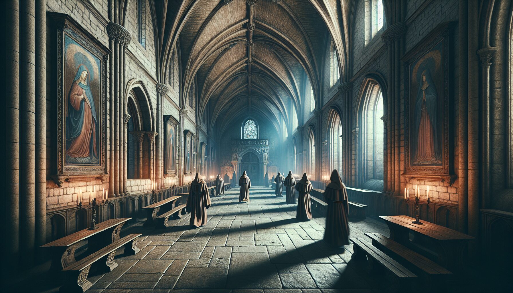 賽德萊茨修道院於遊戲內場景中的詭譎氛圍