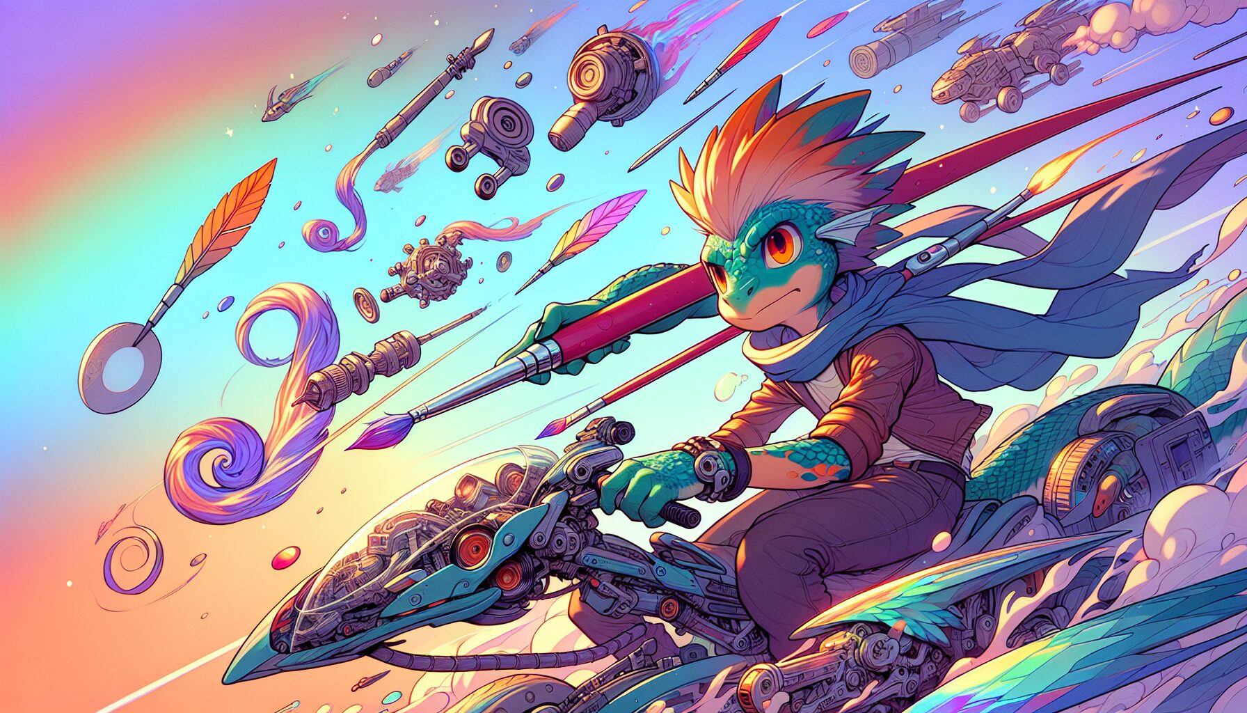 庫巴二世帥氣登場與高科技畫筆武器