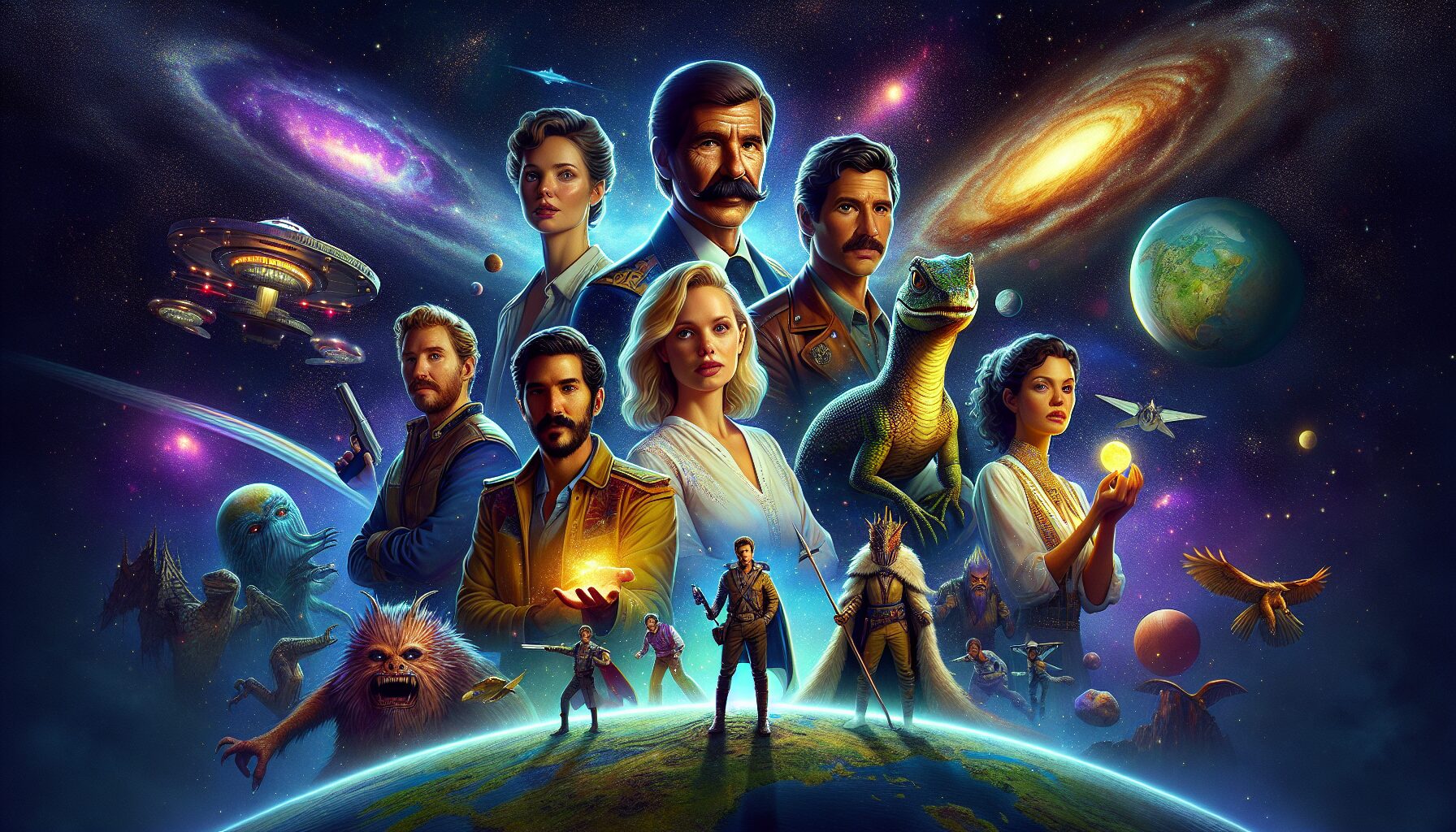 主角群踏上全新星球的冒險場景