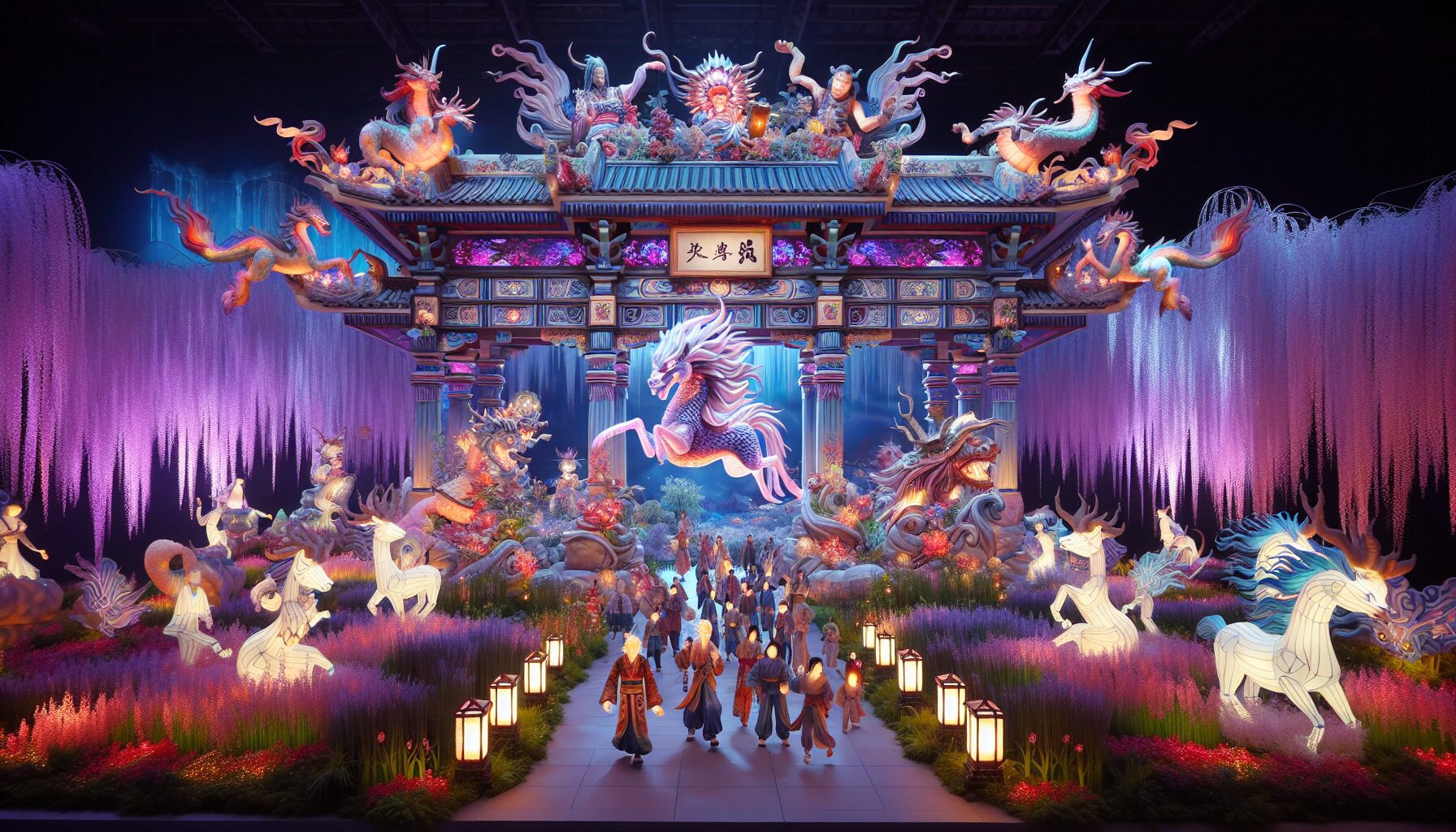 東方奇幻風格的虛擬樂園與各式角色