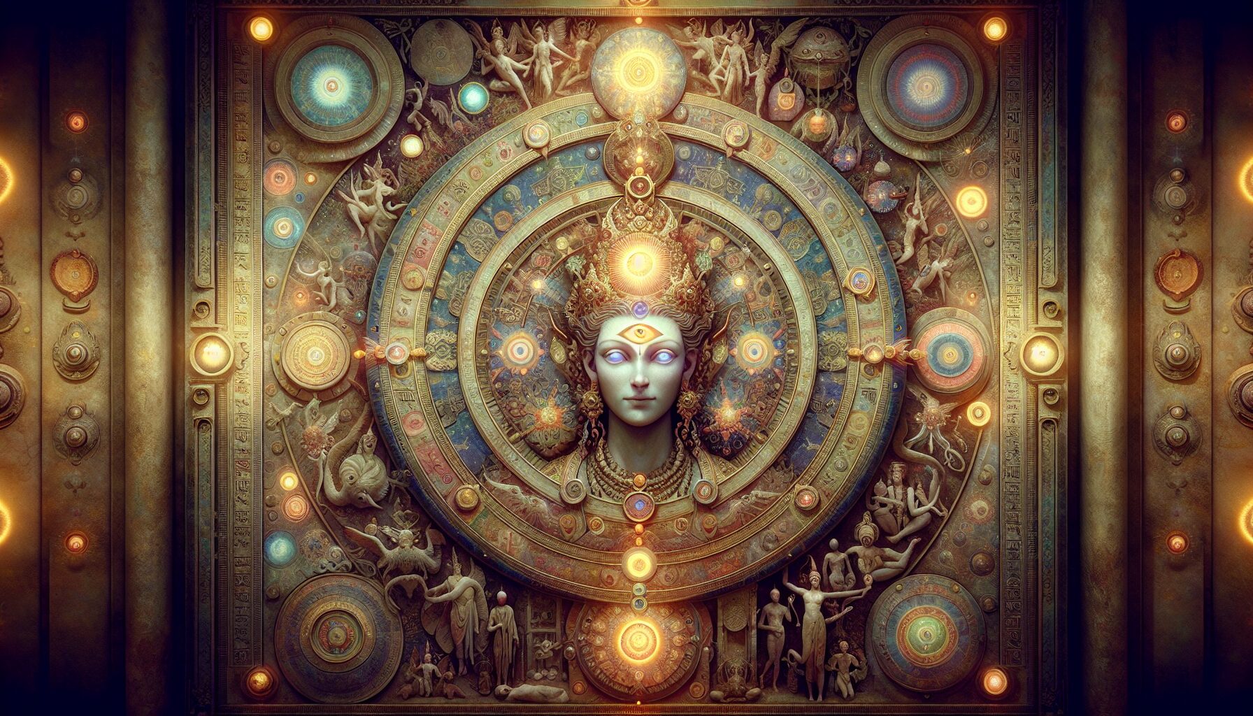 二郎神開天眼、佛教神秘第三眼等傳說插畫