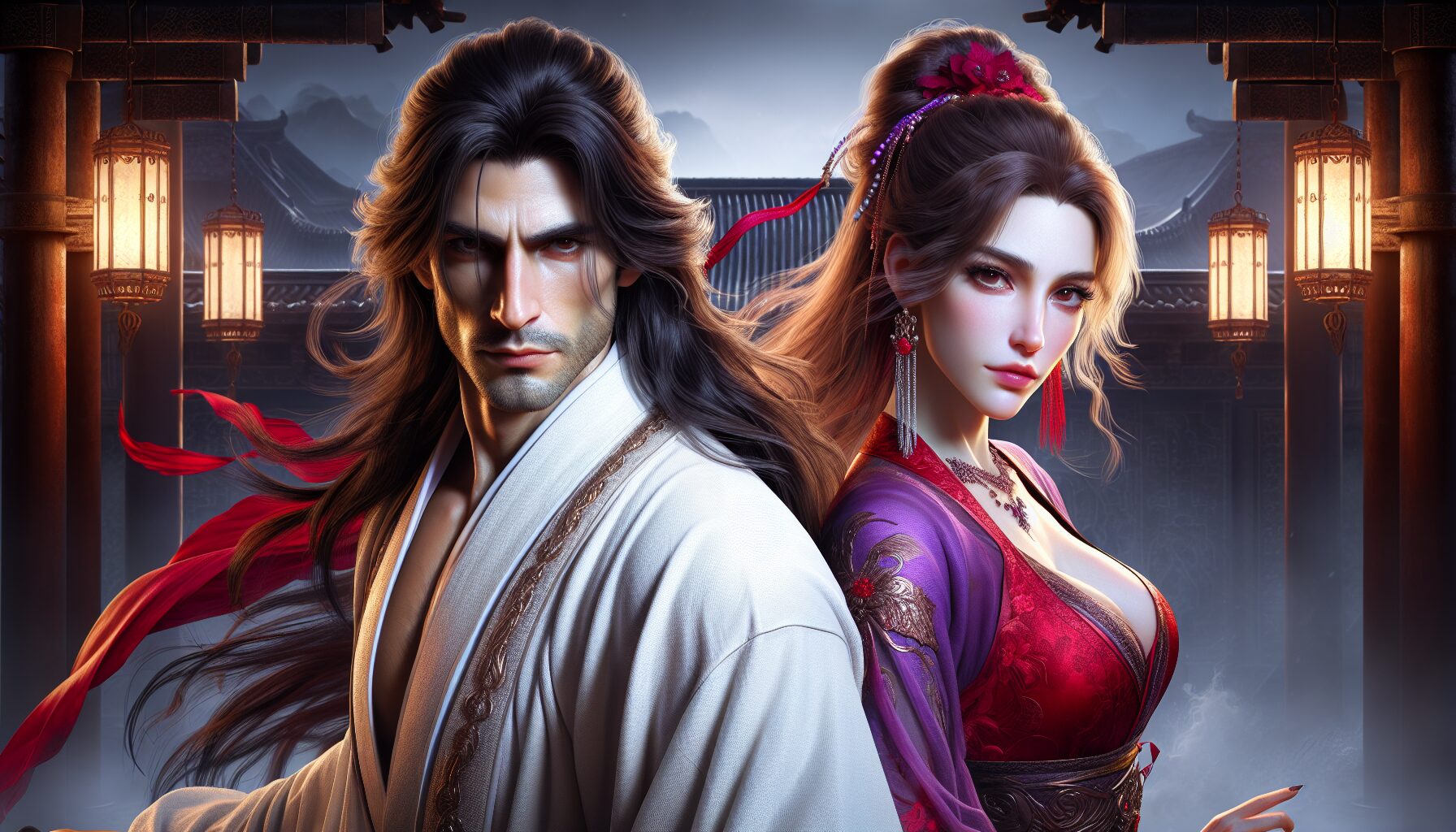 謝雪臣與暮懸鈴在桃花林中的相遇情景