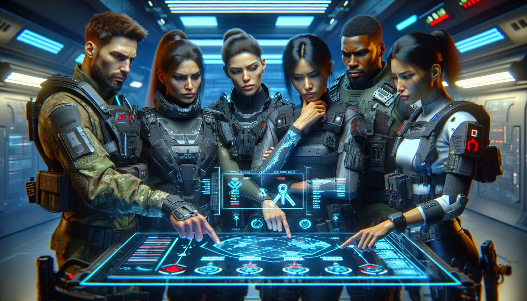 英雄角色選擇介面與技能分級示意。