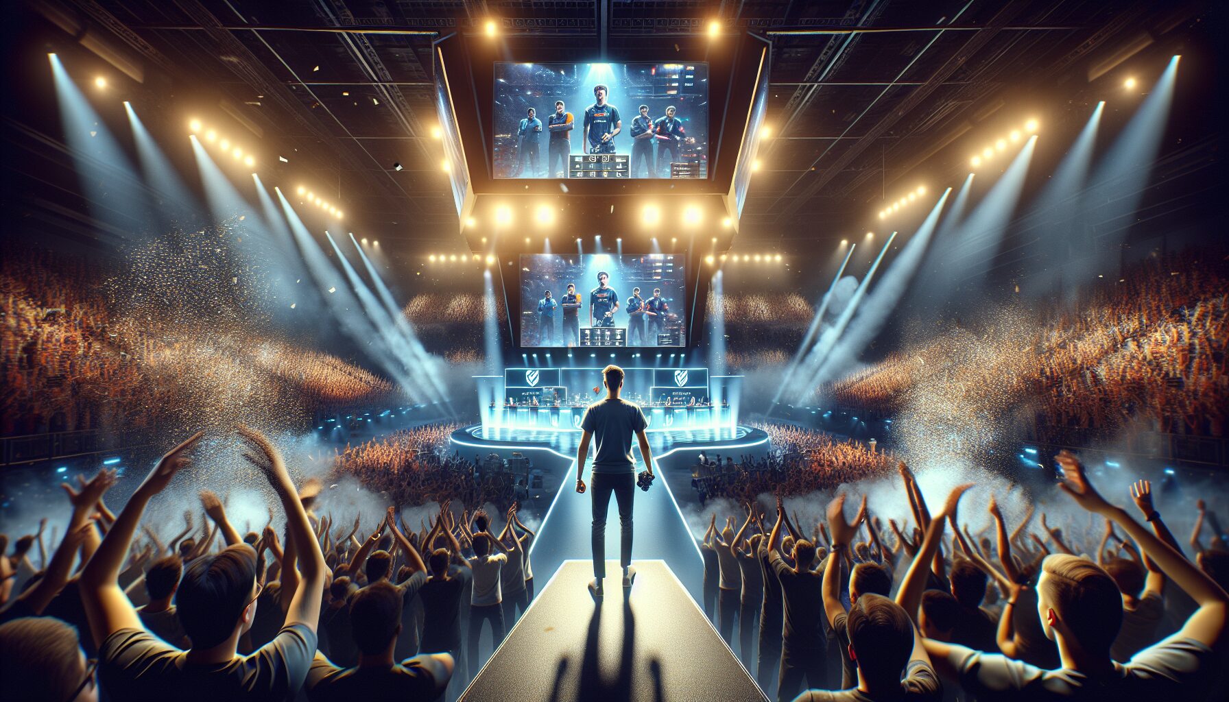 Hans Sama於G2 Esports奪冠後與團隊慶祝合影