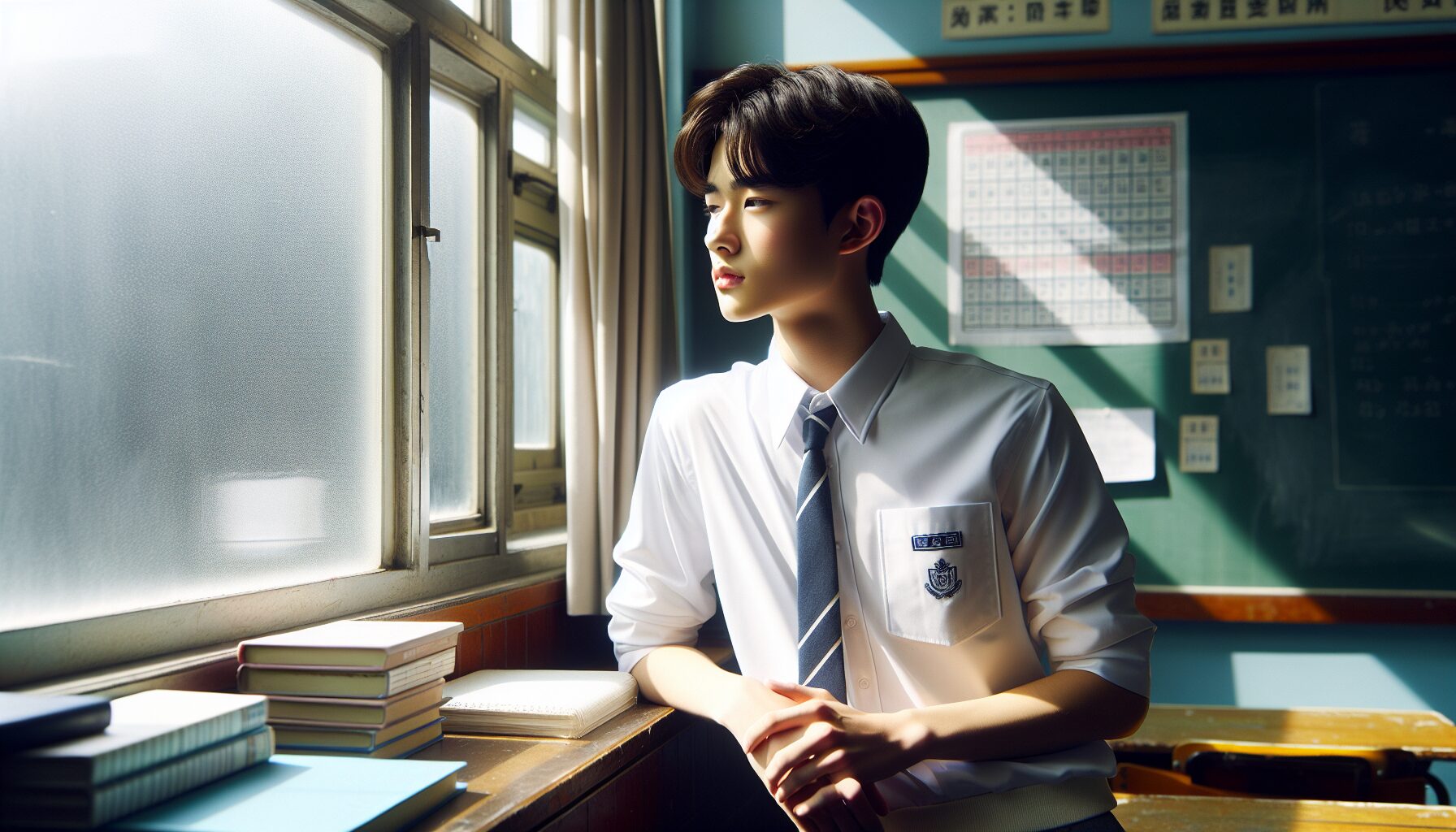 陳哲遠飾演周斯越與丁羨校園劇情劇照