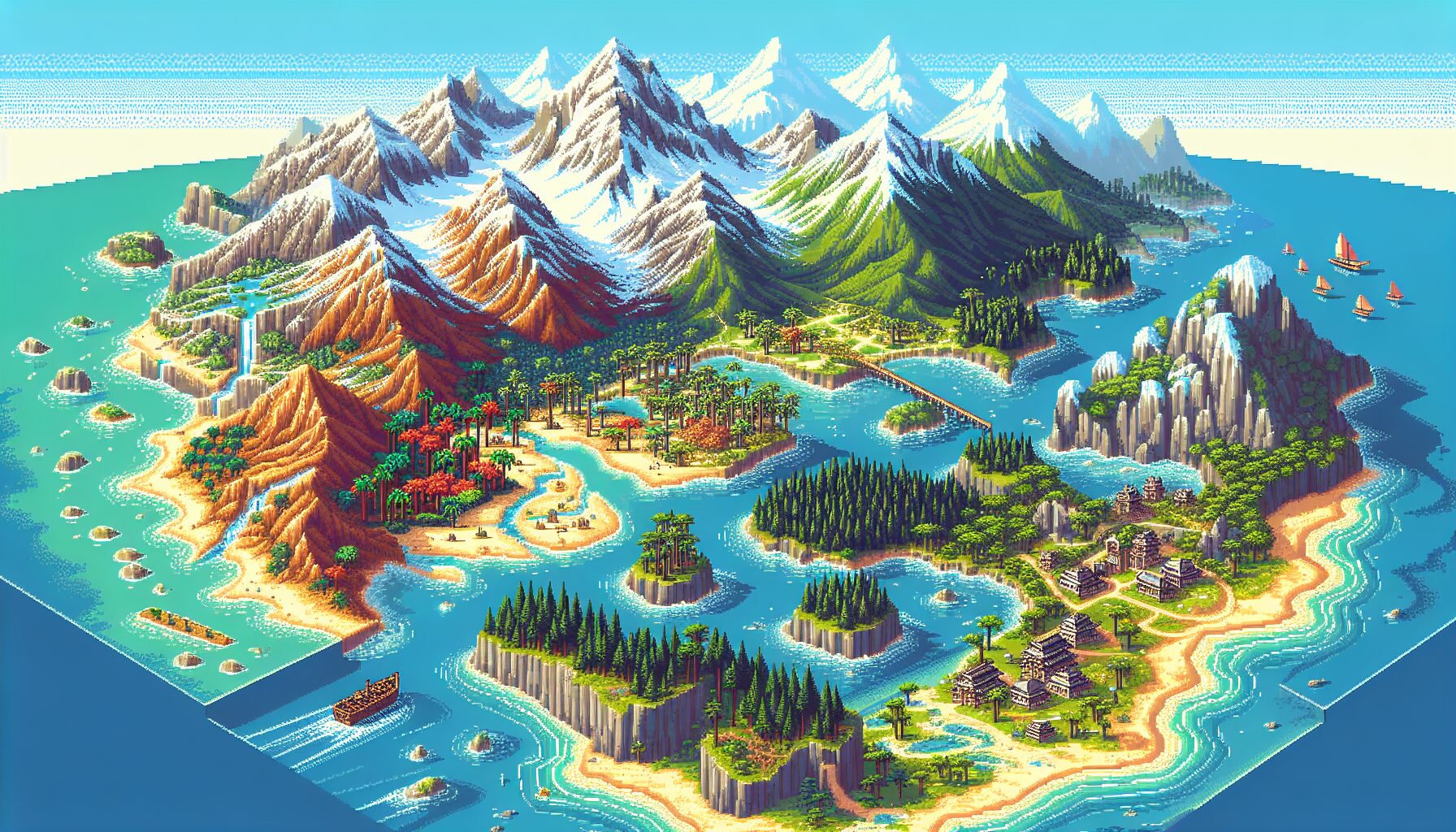 冠軍島場景，一覽雪山、竹林與海灘的奇幻融合