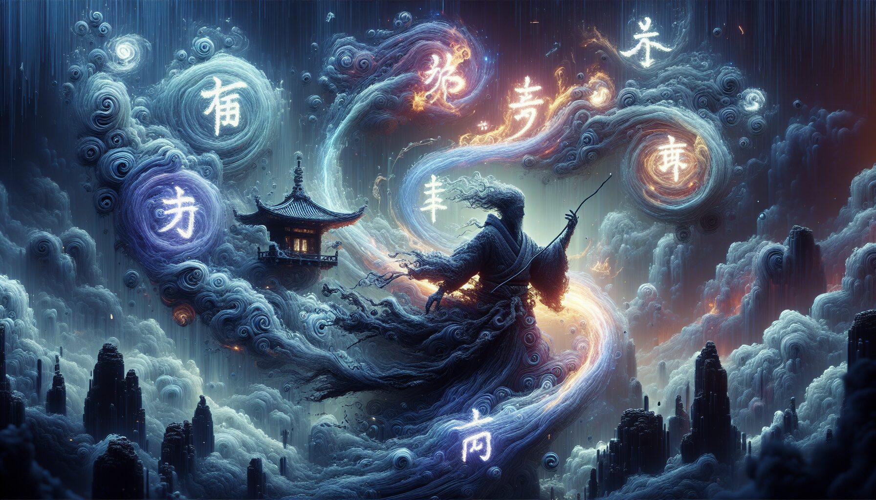 小說角色以神話、自然現象命名的姓氏設計，影像帶有超現實氛圍。