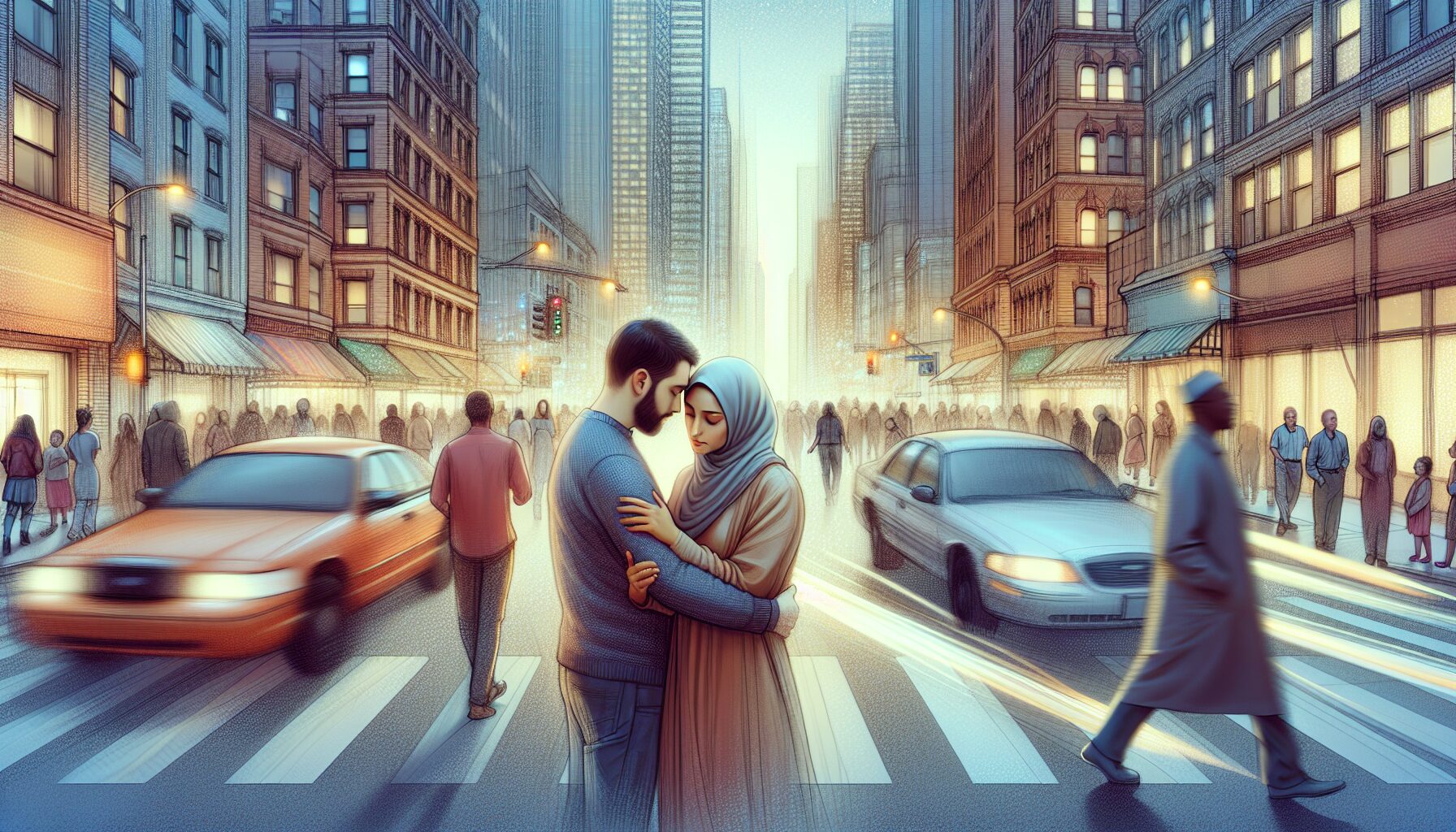 都市言情小說故事場景插圖