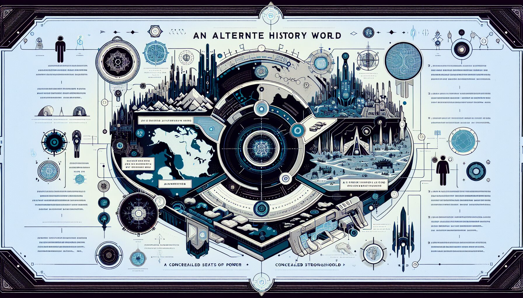 神廟內部概念圖,機械裝置與古老建築融合的奇異景象