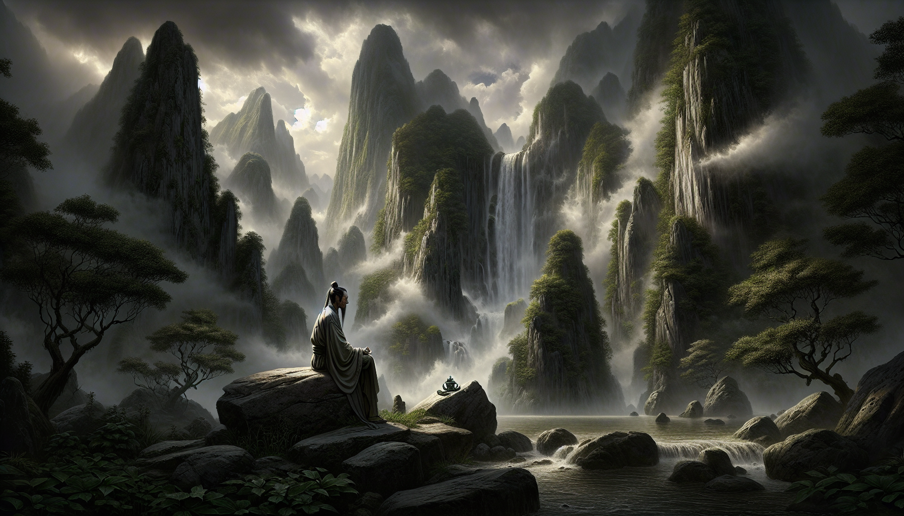 《凡人修仙傳》動畫韓立修煉場景,風格寫實