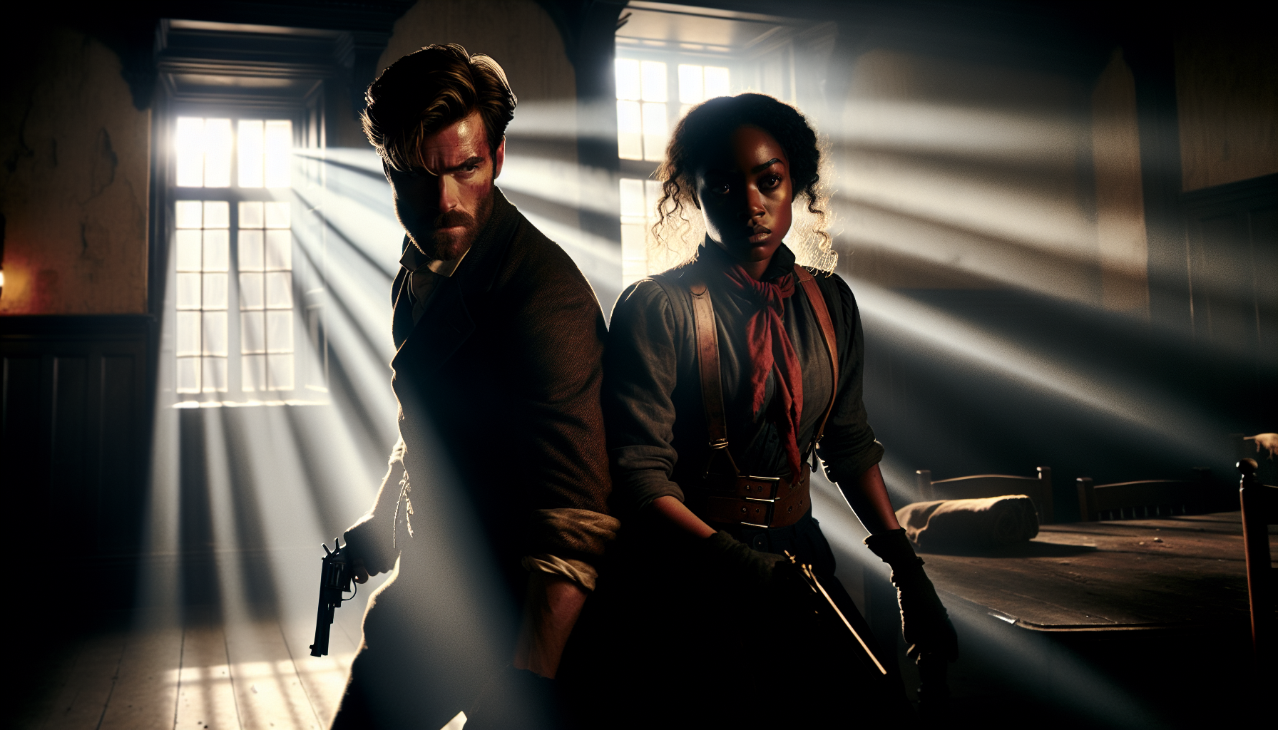 主角群：里昂、艾殊莉與路易斯同框冒險畫面