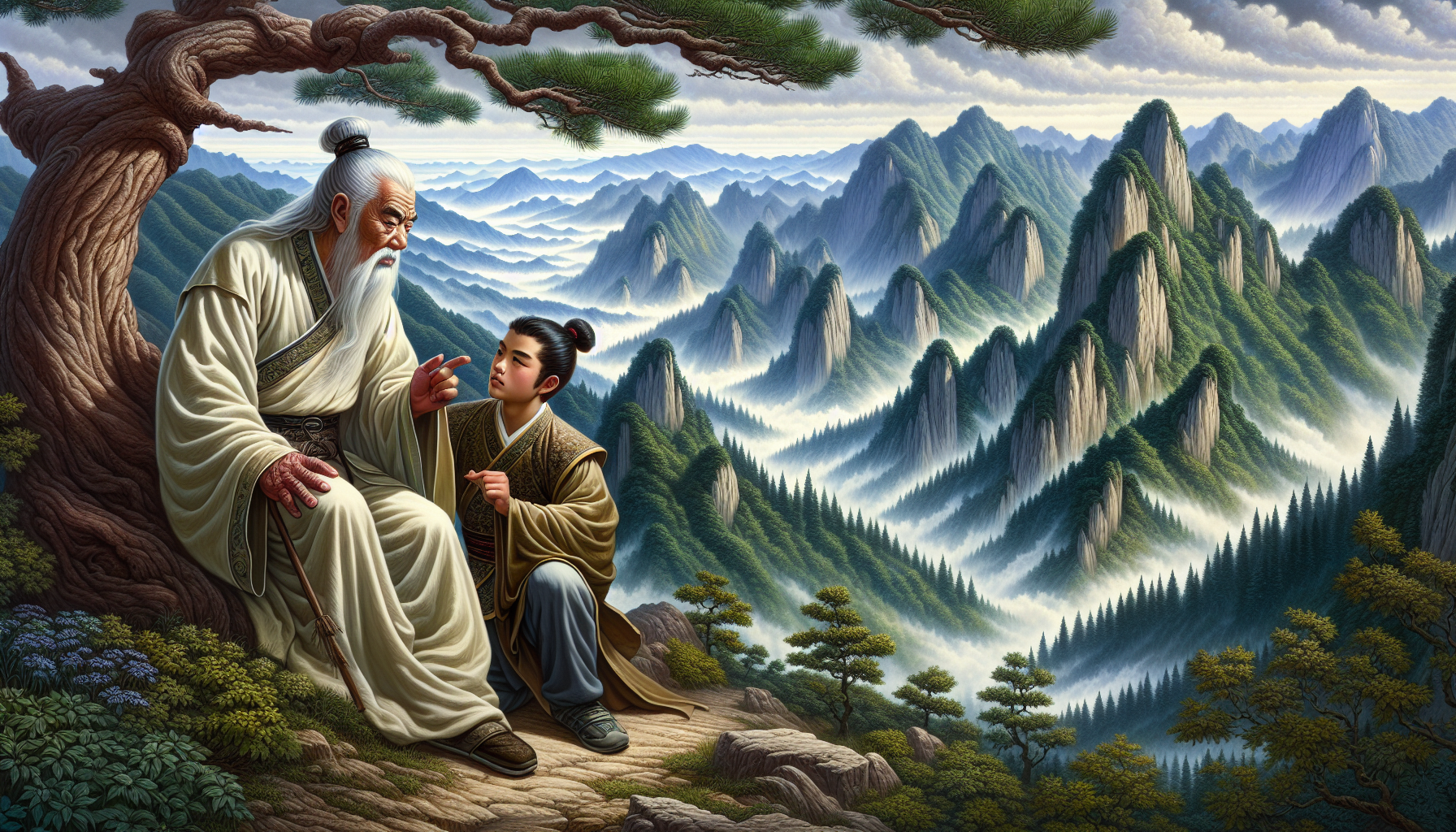 網文插畫版張三丰，意象與創意並重