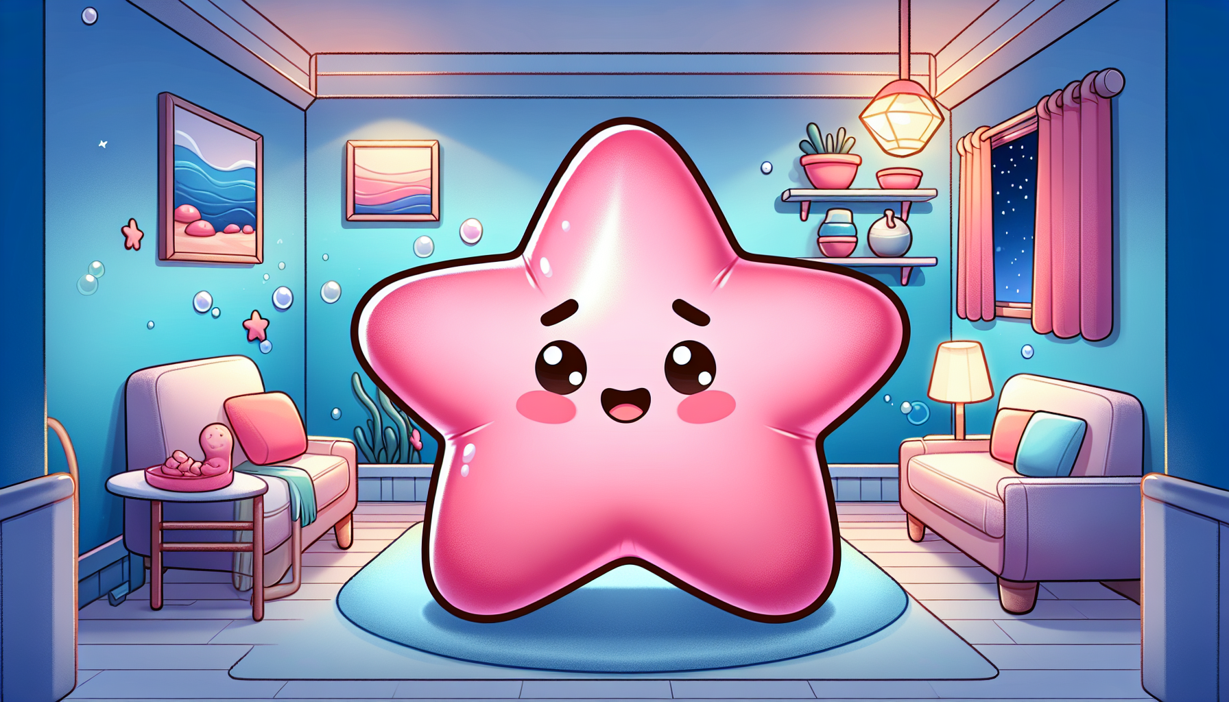 台灣中文版派大星經典橋段，符爽配音下的梗圖截圖。