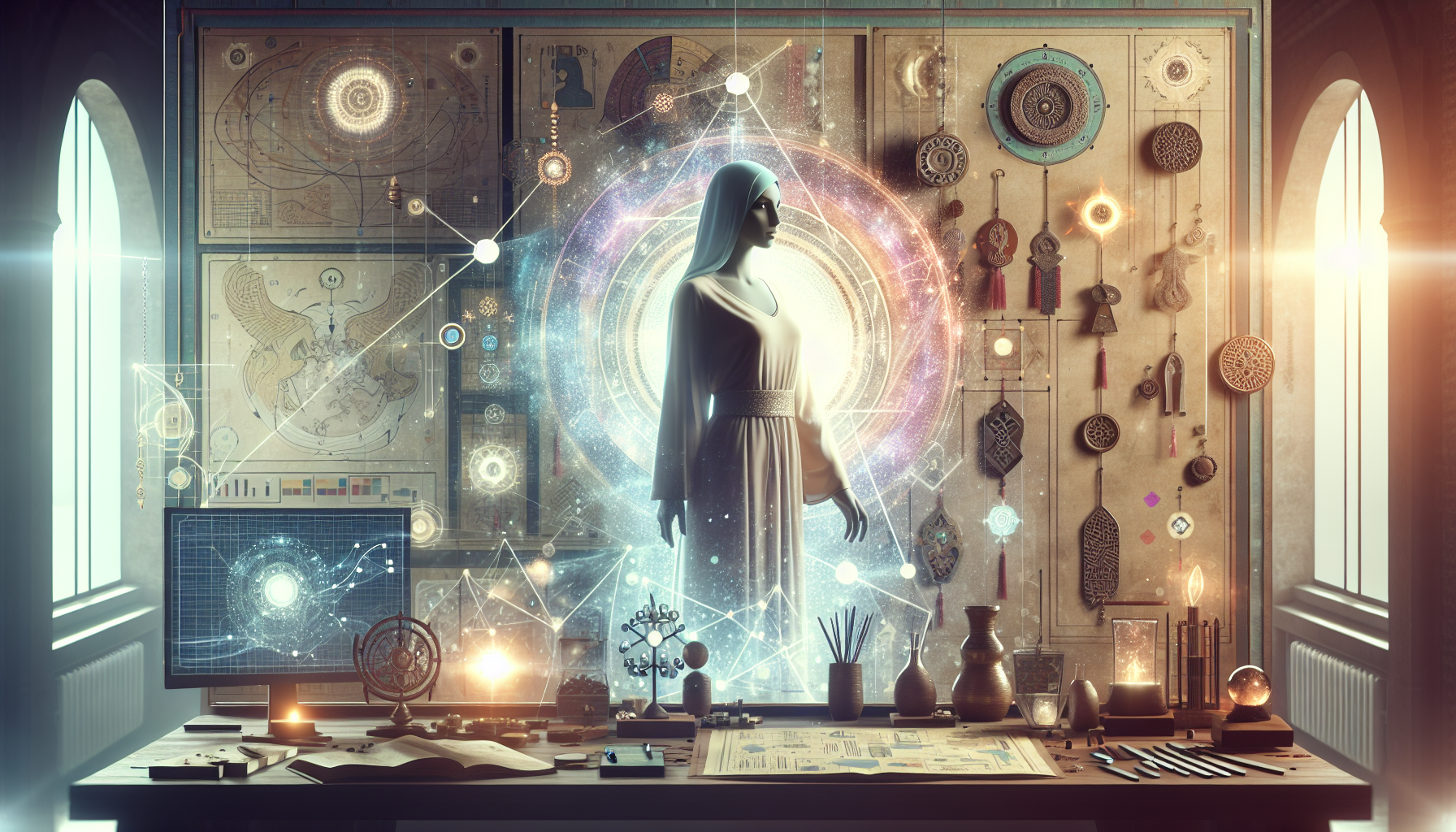 女頻現代玄學小說場景插畫