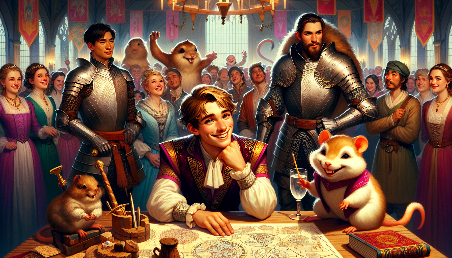 主角與夥伴哈維爾及嗶嘣展現團隊合作的情景