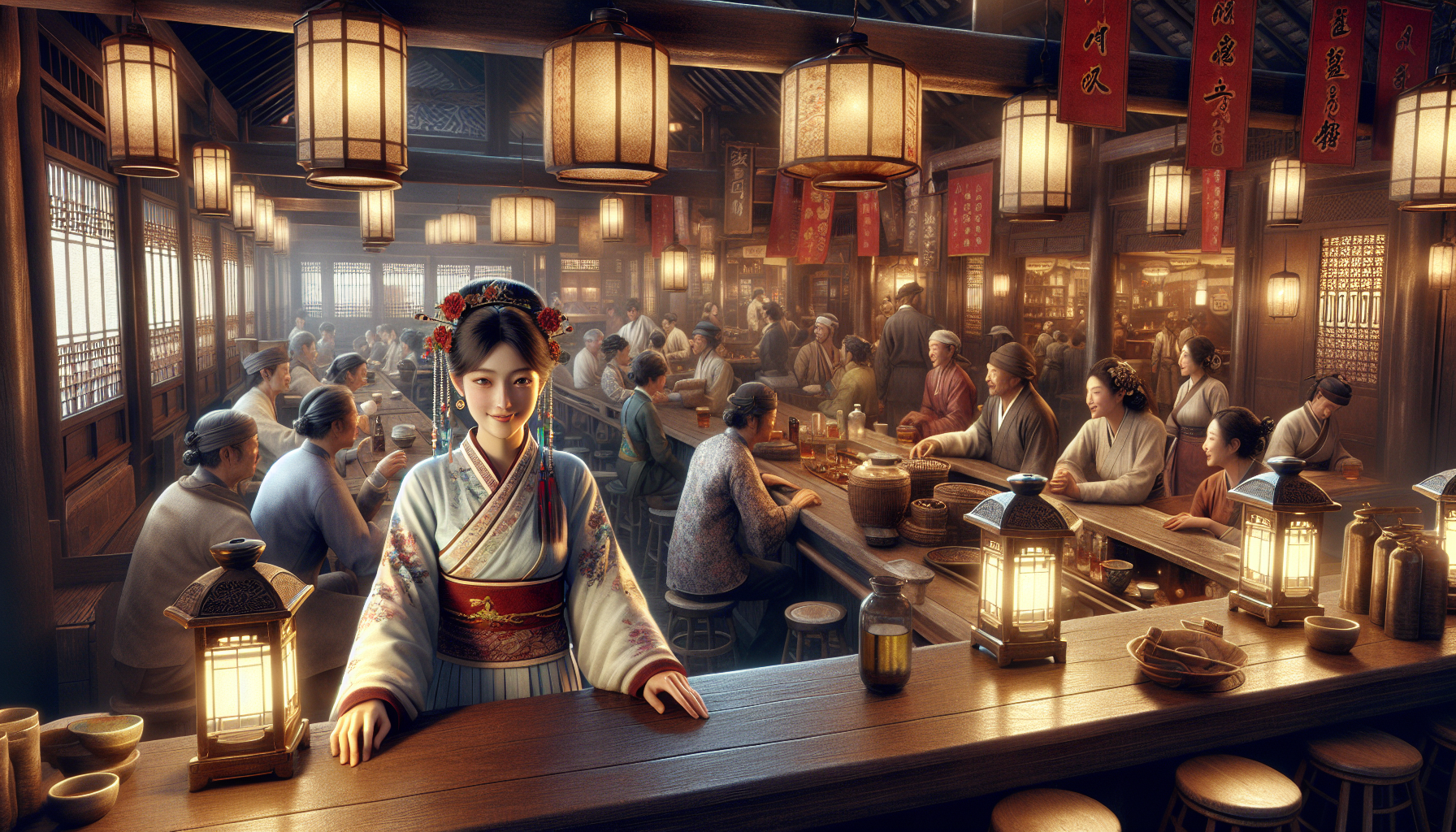 同福客棧全體合影,煙火氣息濃厚的江湖家庭