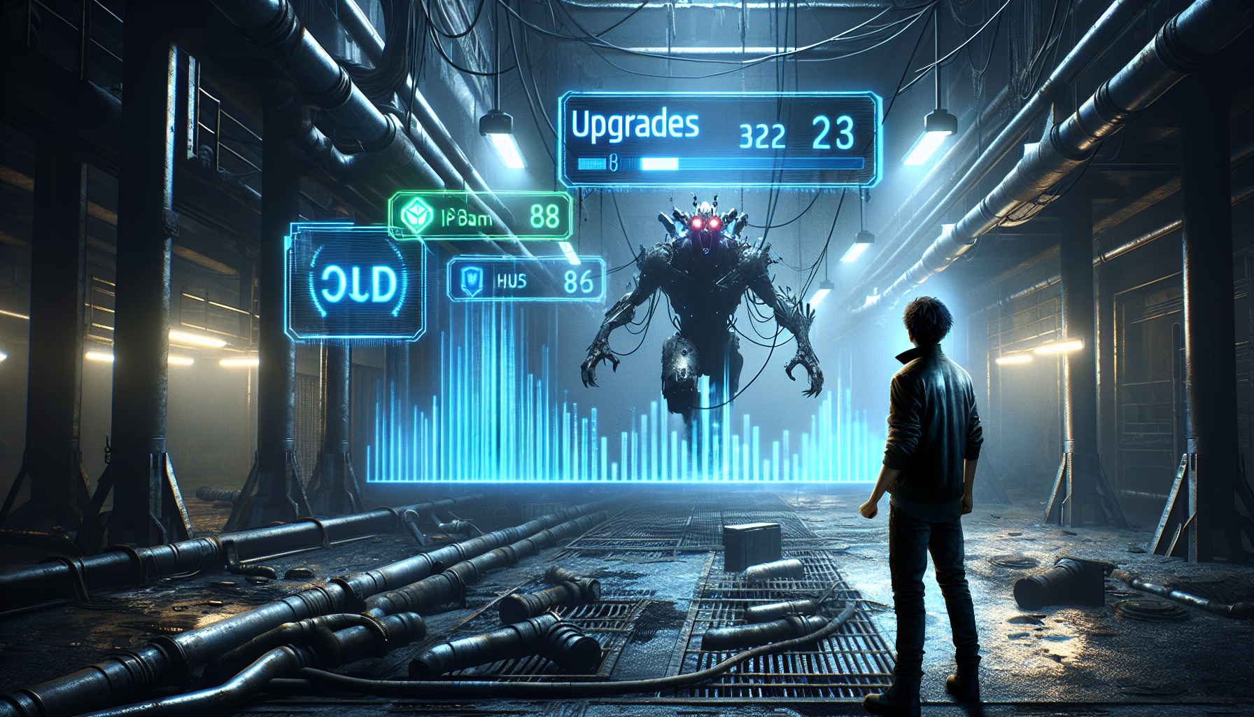 漫畫版風格，程肖宇人物特寫與升級特效