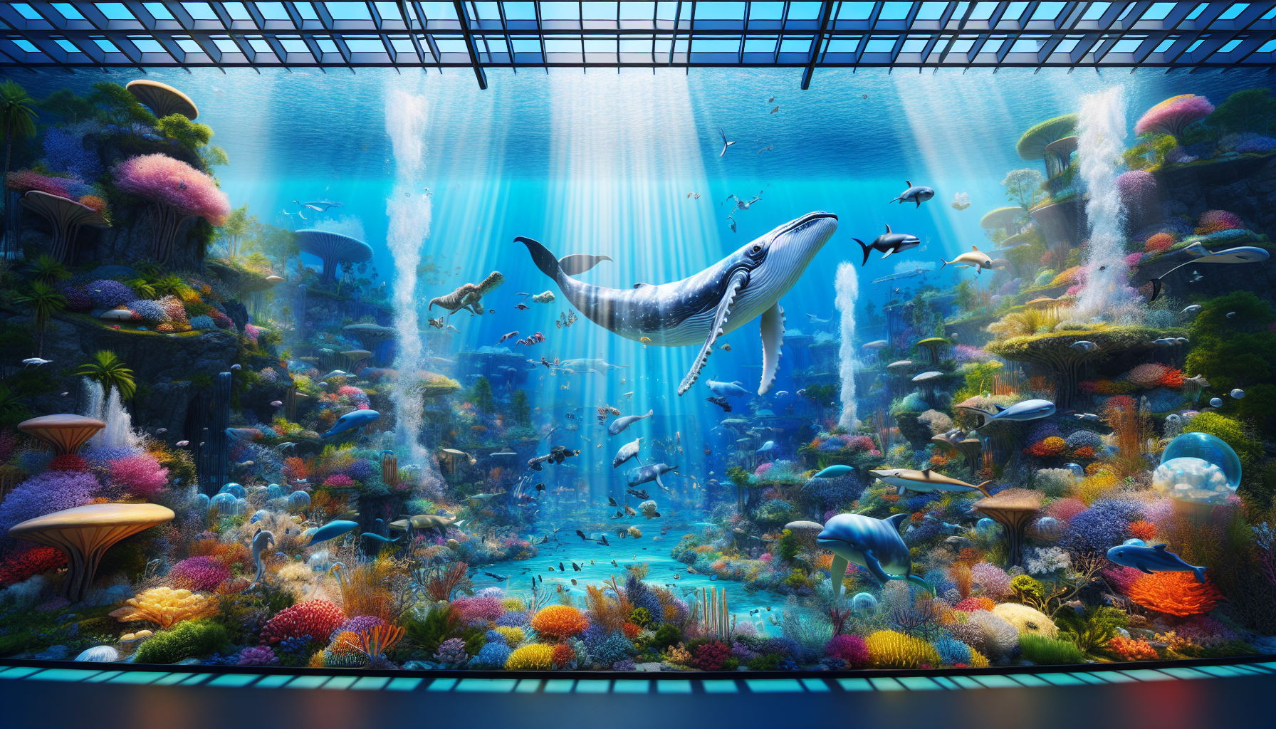 奇幻小說海族文明插圖，深邃海域與神秘圖騰