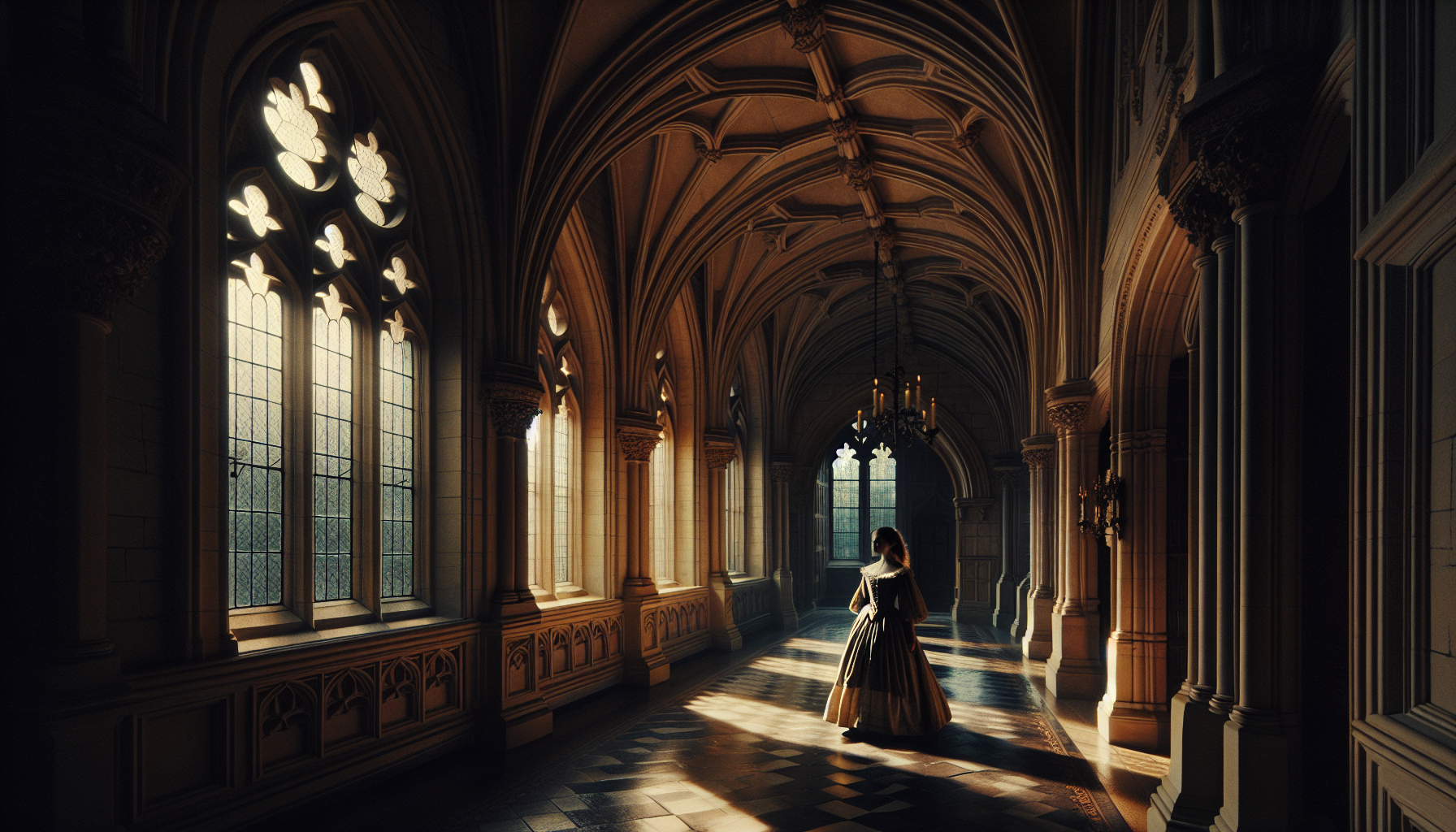 桑菲爾德莊園的藝術再現圖,哥德式古堡氛圍濃厚