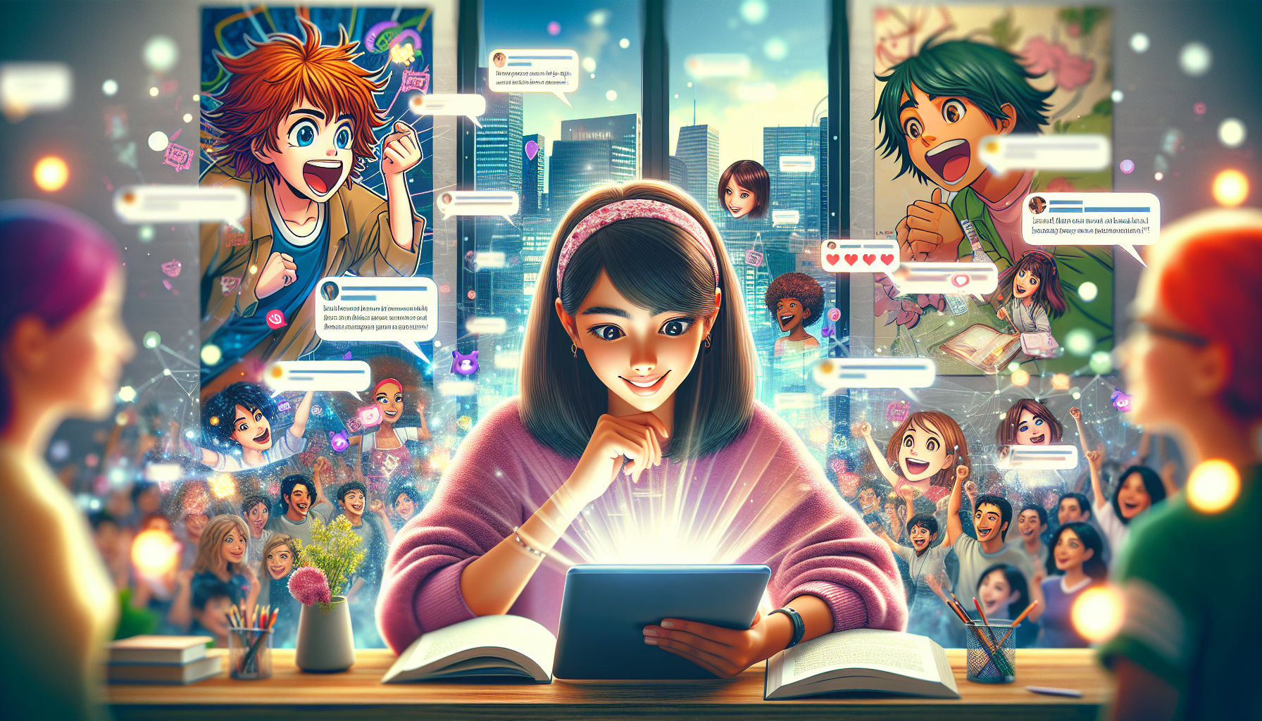 刺蝟貓小說章節頁，間貼彈幕互動截圖