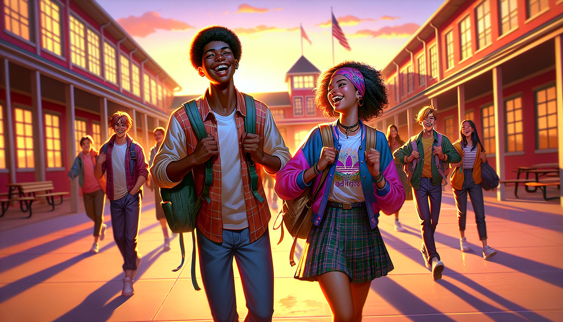 《白日夢我》校園雙主角漫畫風插畫