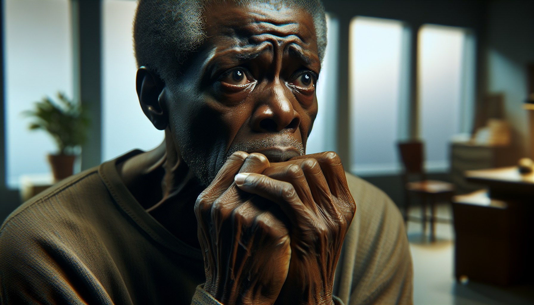 阿寶(瓦昆·菲尼克斯)在回憶場景中,展現失語又無助的童年神情。