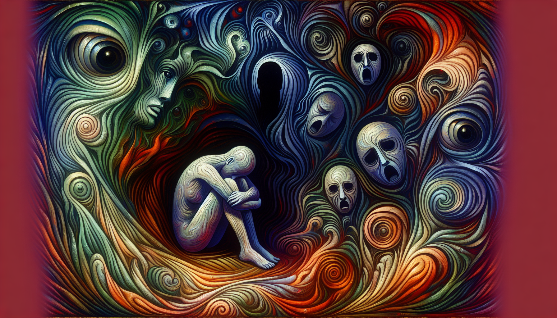 《寶可噩夢》主視覺海報,以超現實意象呈現主角的焦慮世界。