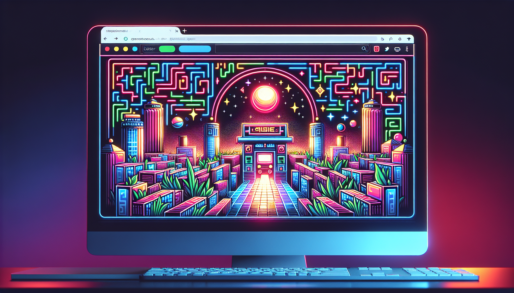 Google Doodle 首款互動遊戲小精靈(PAC-MAN)畫面