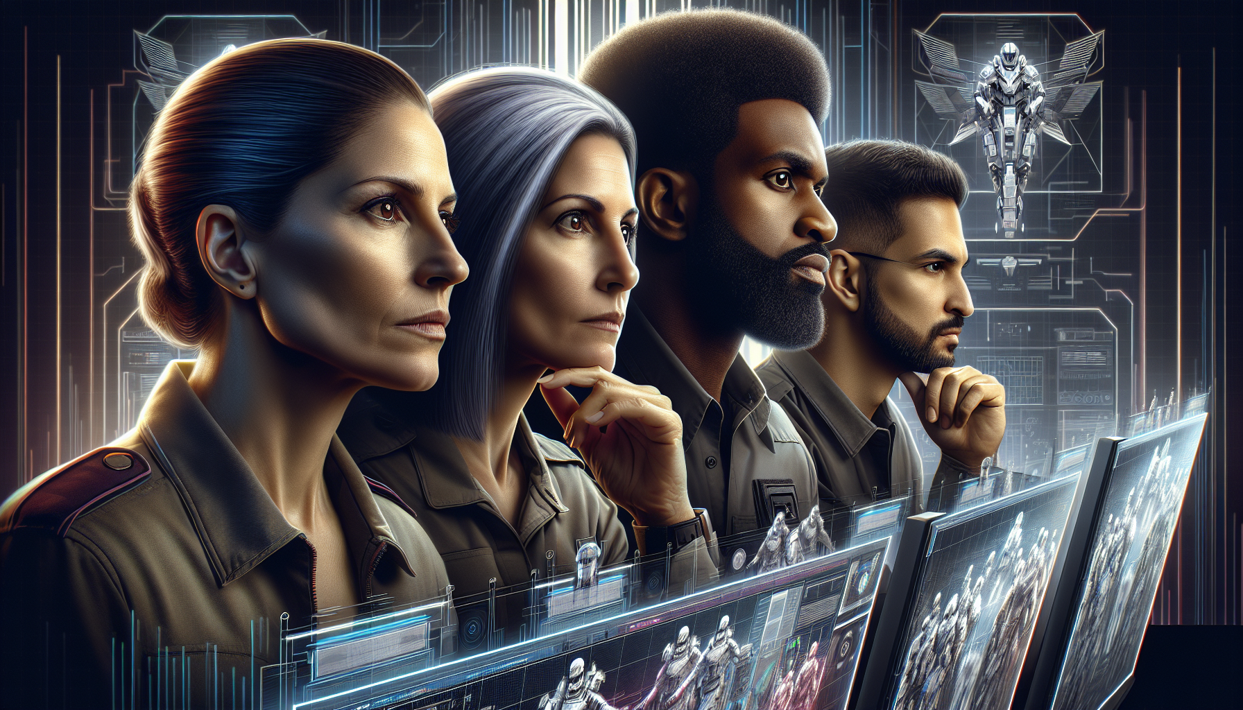 全职高手四大战术大师角色组插画：叶修、喻文州、张新杰、肖时钦