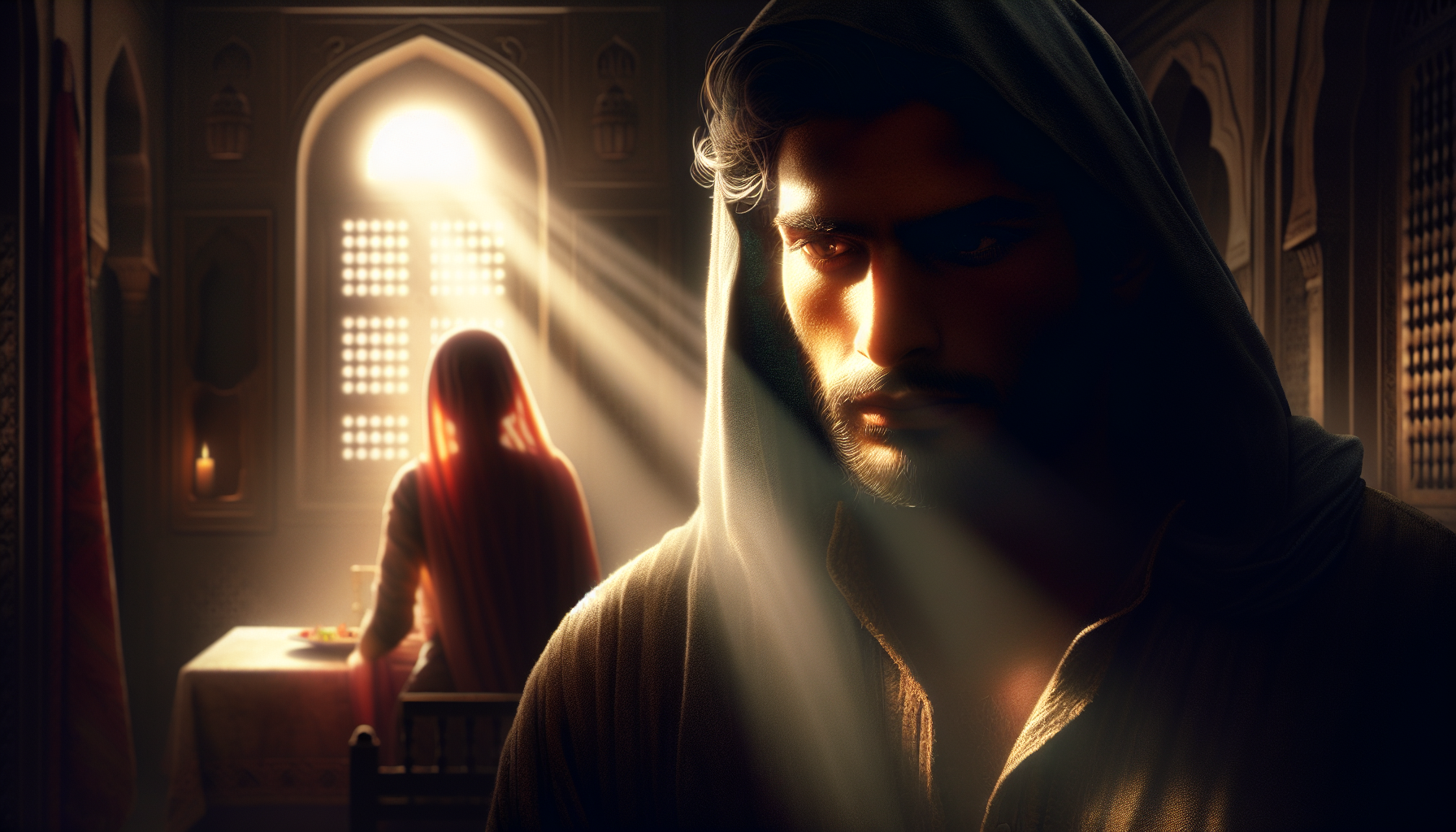 《別哭》小說氛圍插圖,高寒與唐染並肩而行,周遭微光閃耀