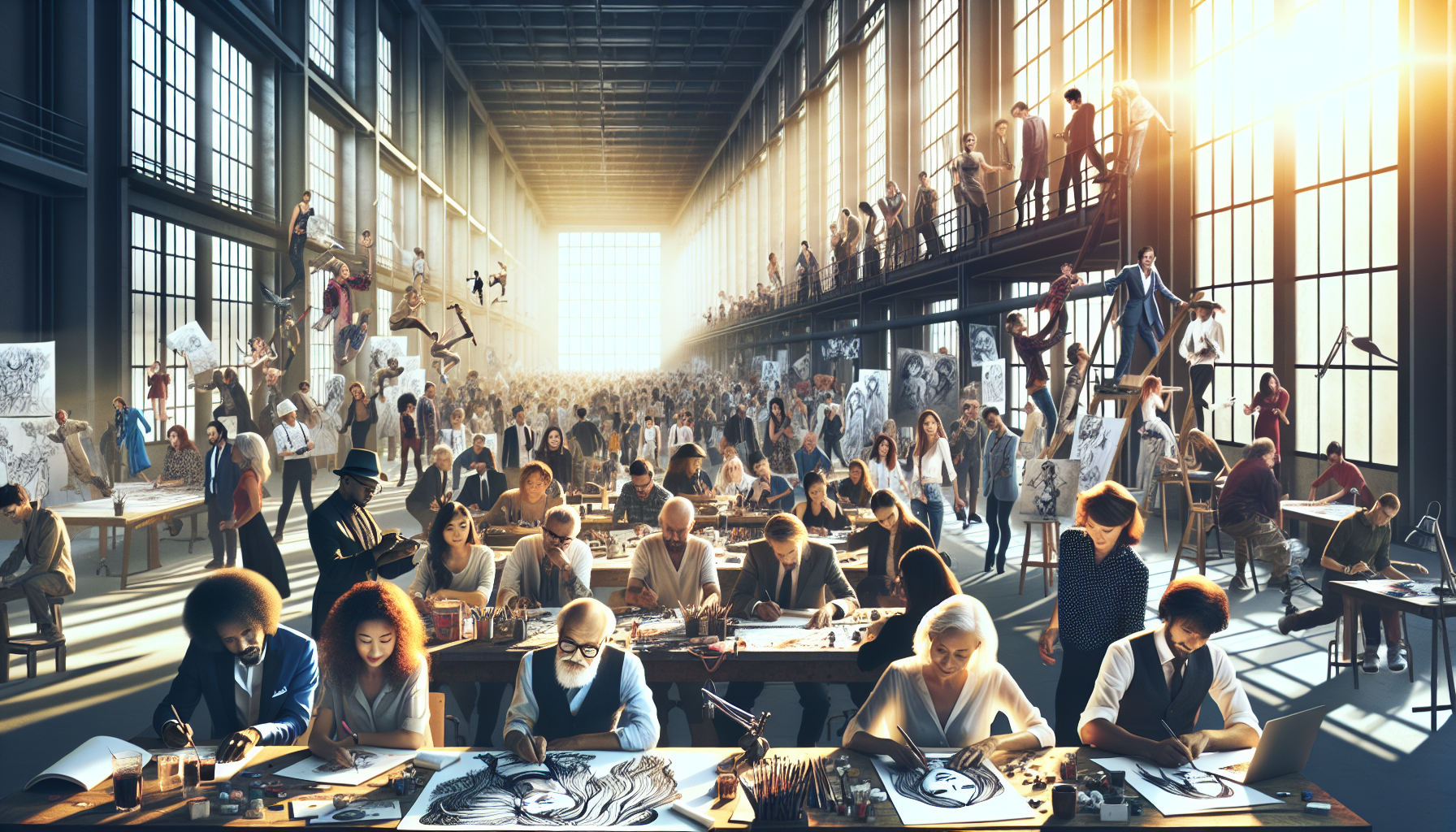 現代女性漫畫家創作現場彩圖