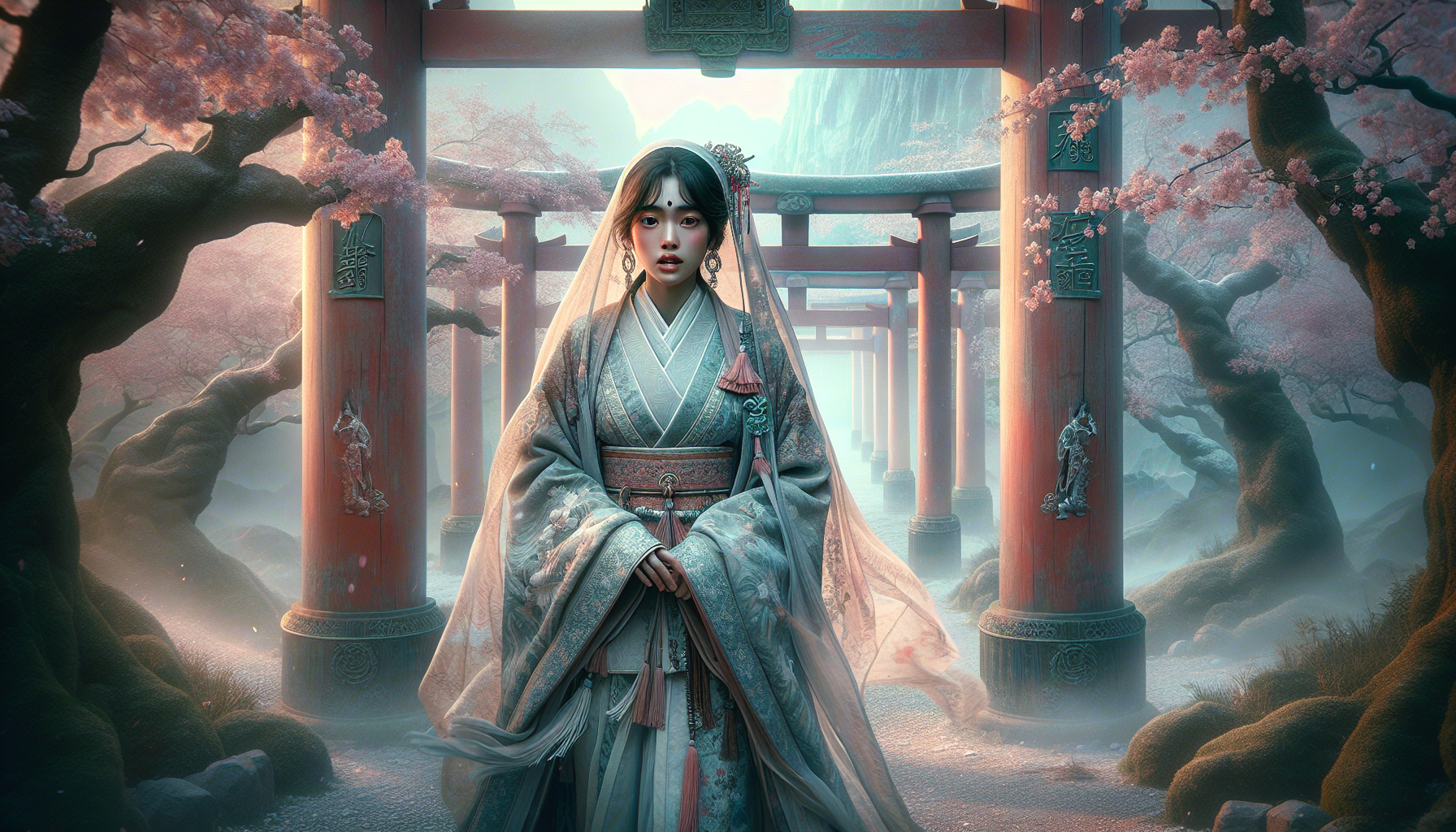 巫女穿越及現代轉生主題插畫