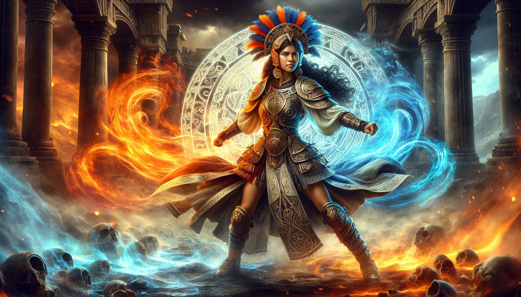 奇幻與戰鬥型巫女故事插圖