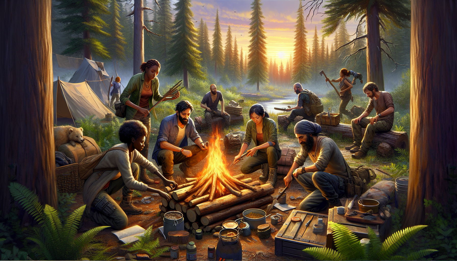 多人合作建造和資源分享畫面