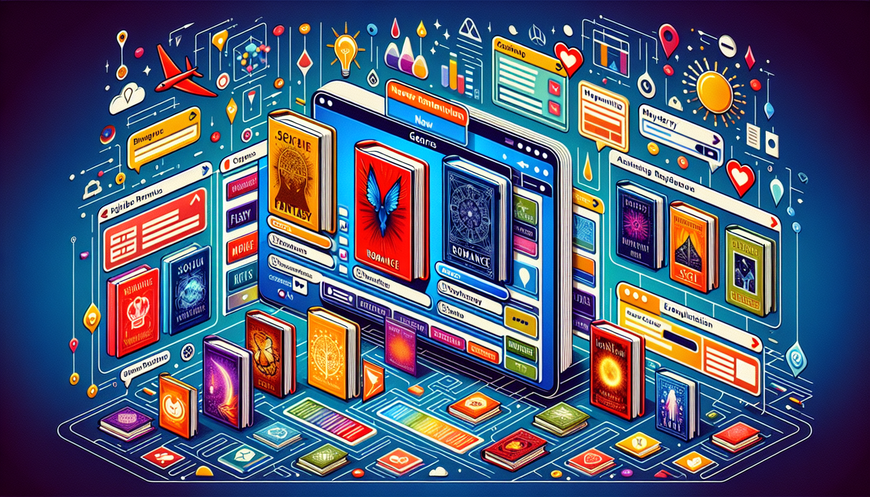 小說狂人題材分類頁面,涵蓋玄幻、言情、耽美等熱門分區