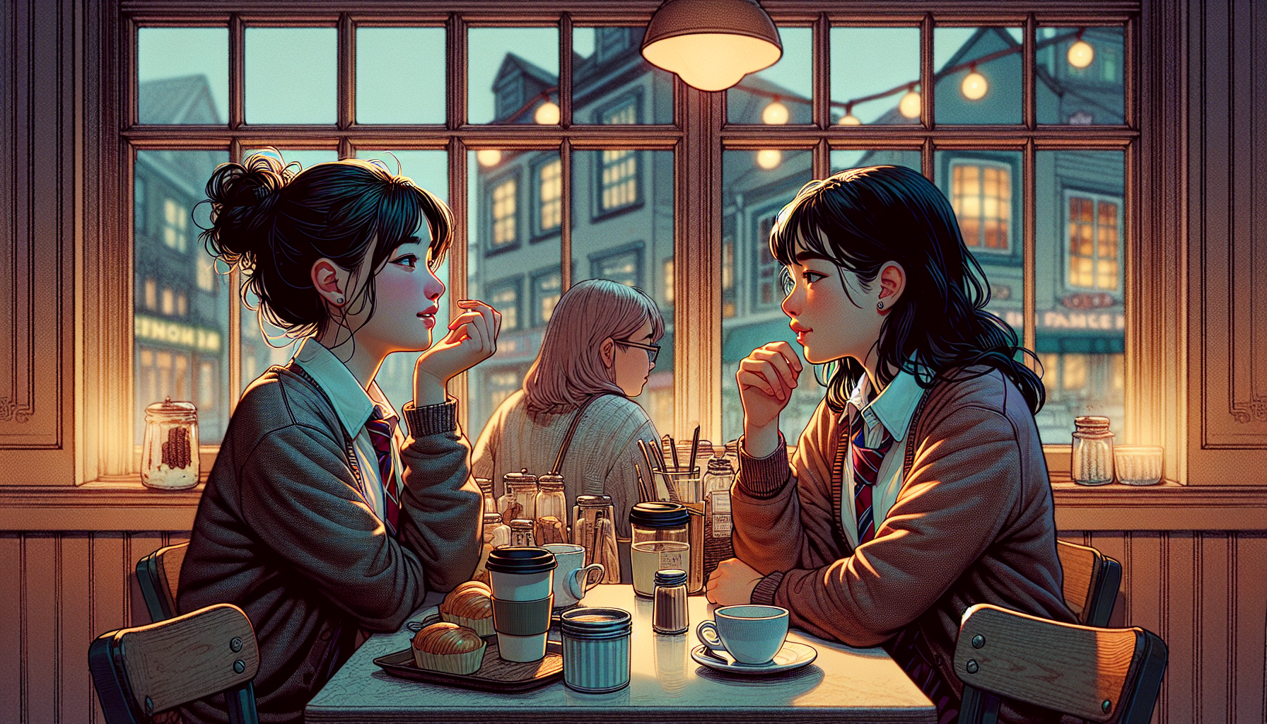 主角們放學後並肩同行，情感逐漸拉近