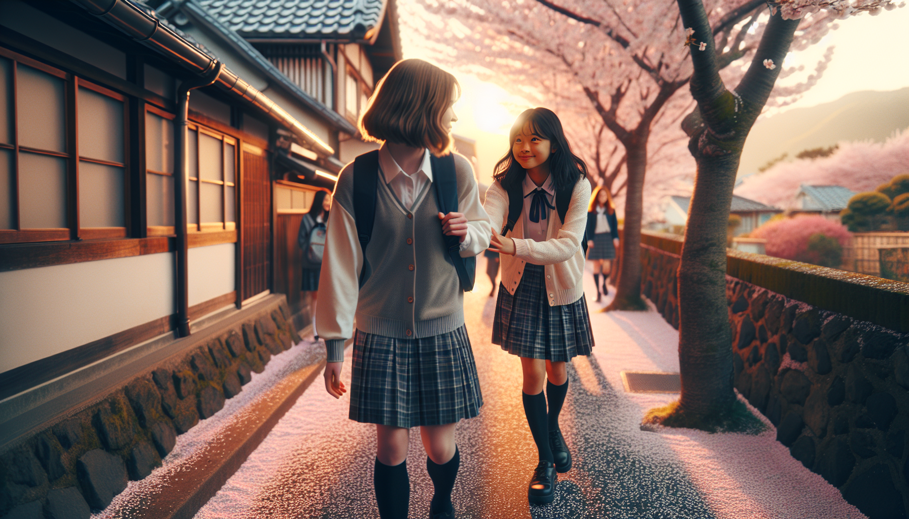 主角兩人微笑相擁，共譜溫柔戀曲