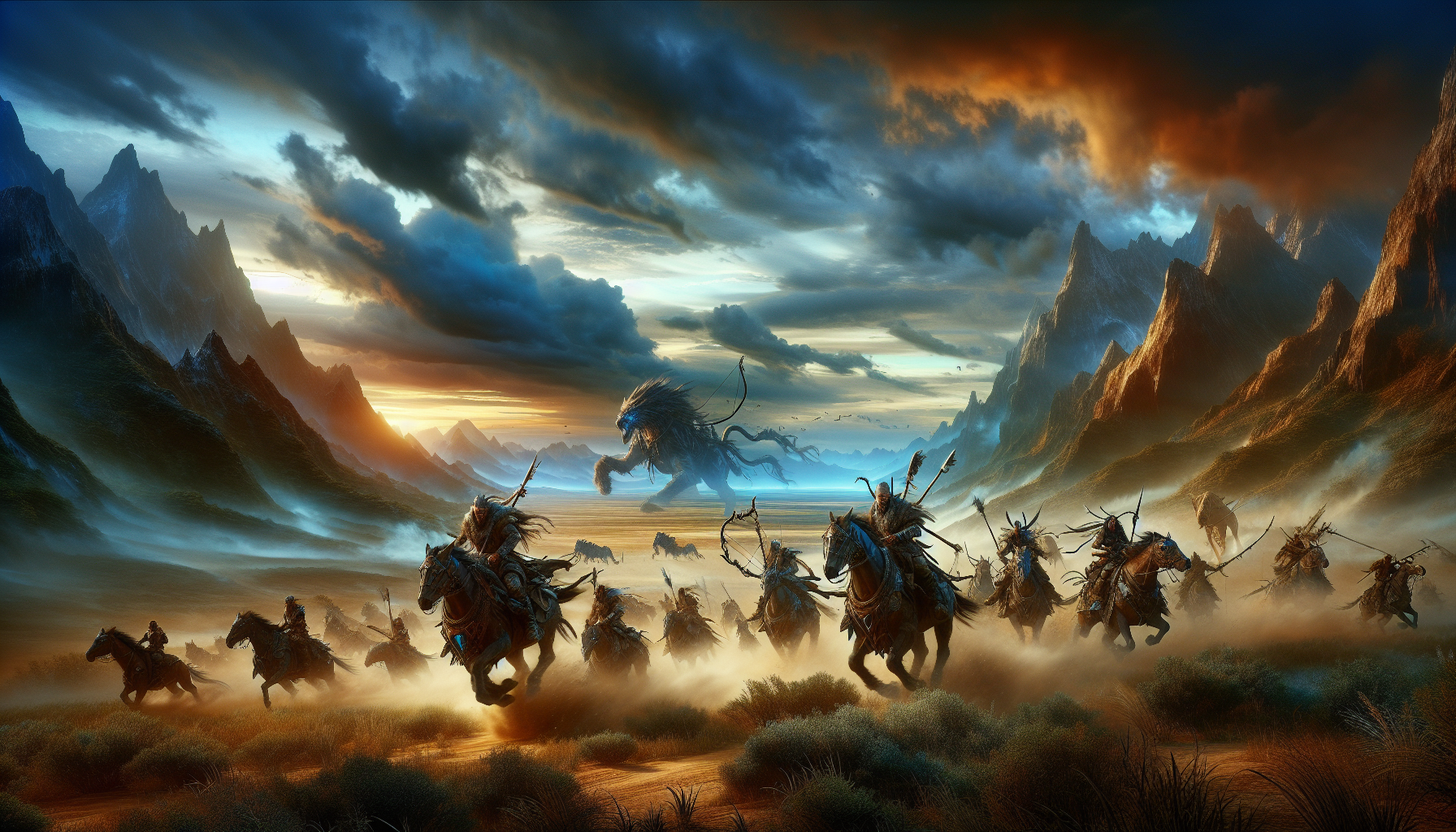 《魔物獵人 荒野》超大新地形預告、氣候沙塵與群獵場景組合圖