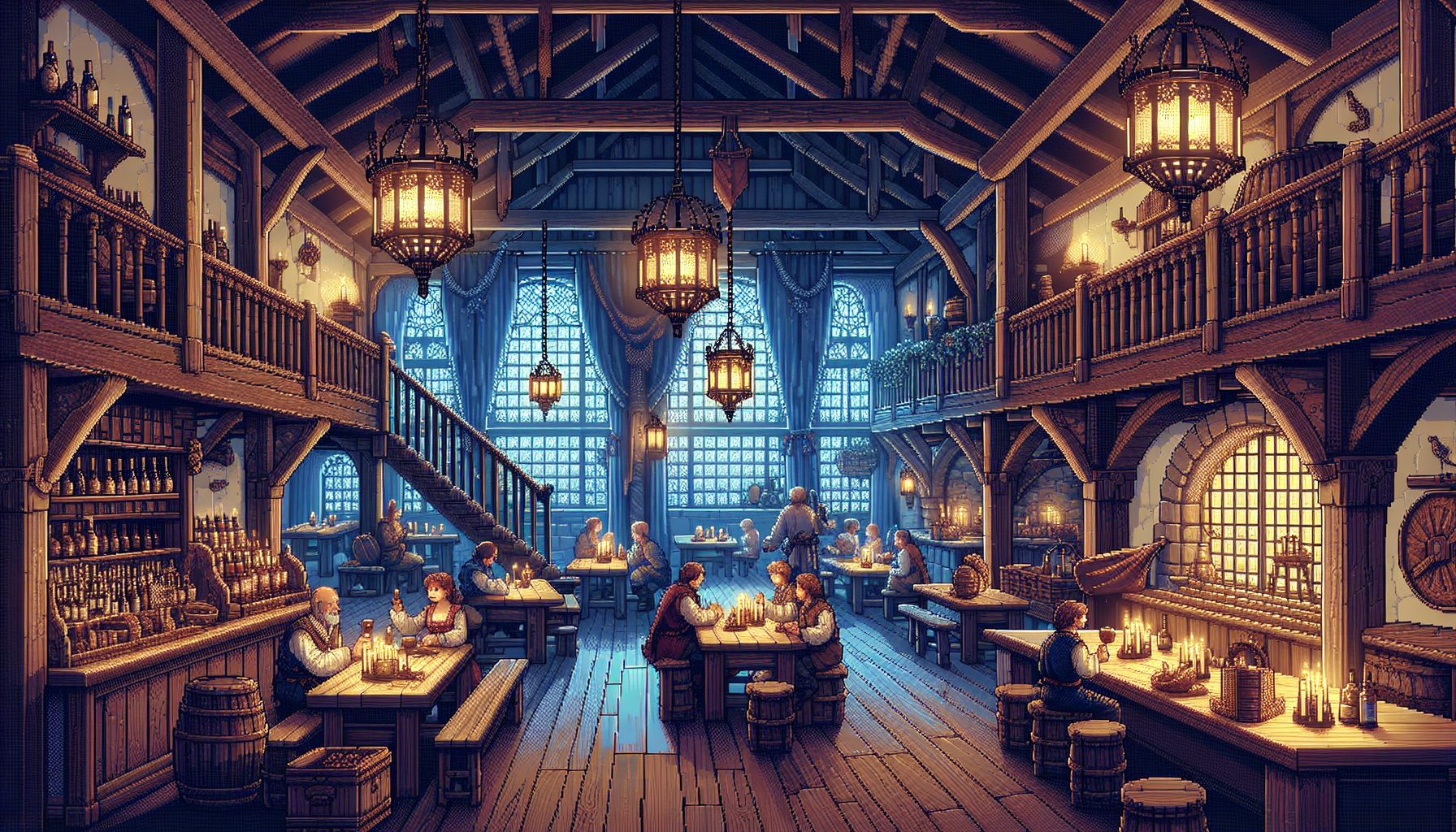 八位主角在酒館內合照,故事歸宿象徵