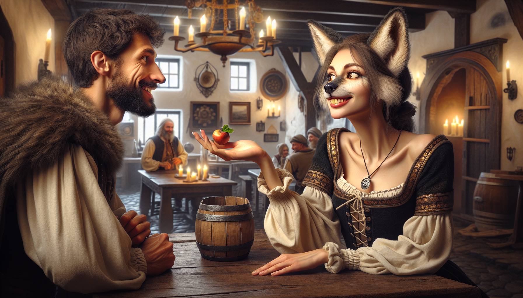 赫蘿與羅倫斯溫馨互動畫面