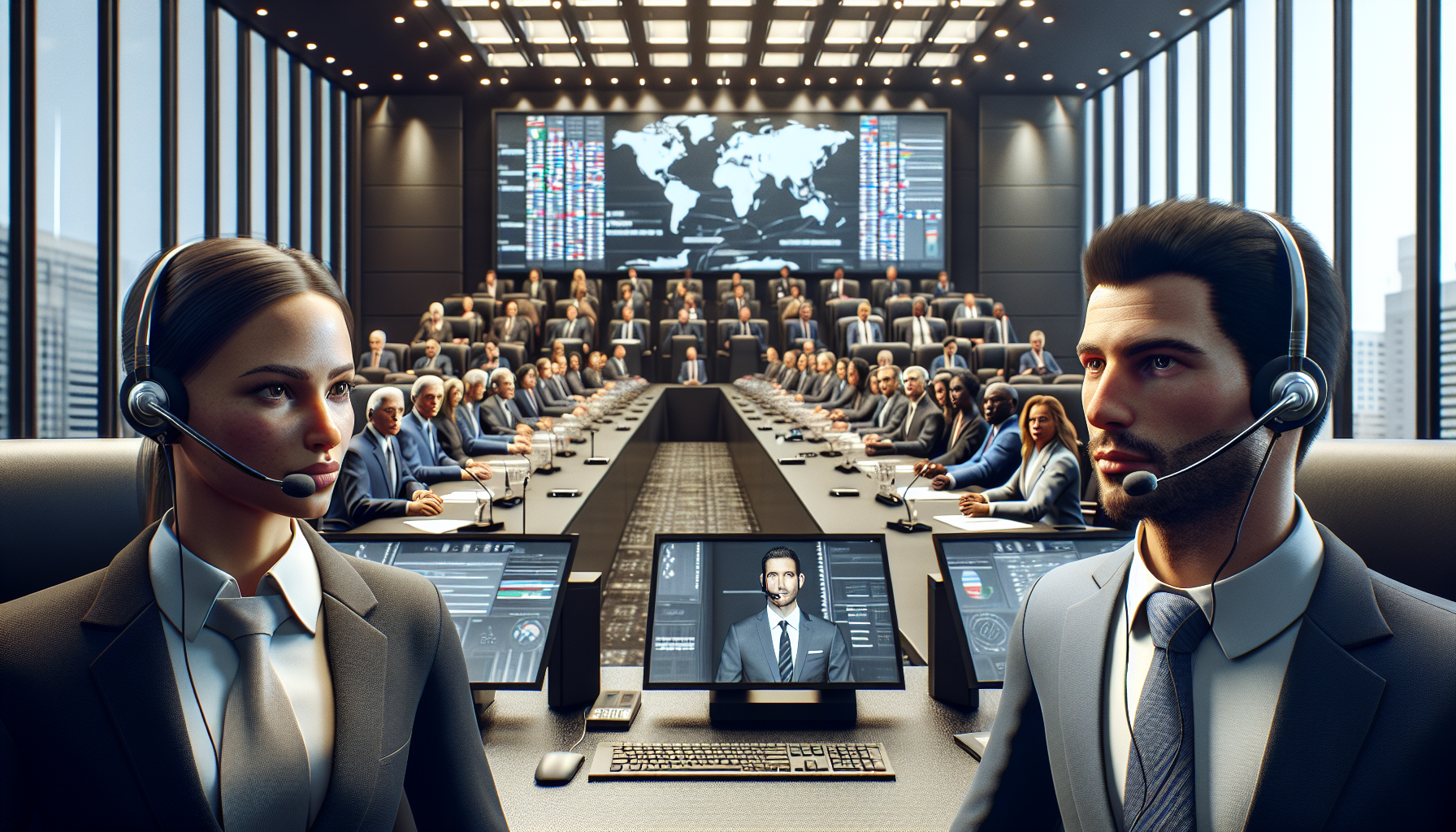 《翻譯官》小說插畫，展現翻譯官職業的專業氛圍