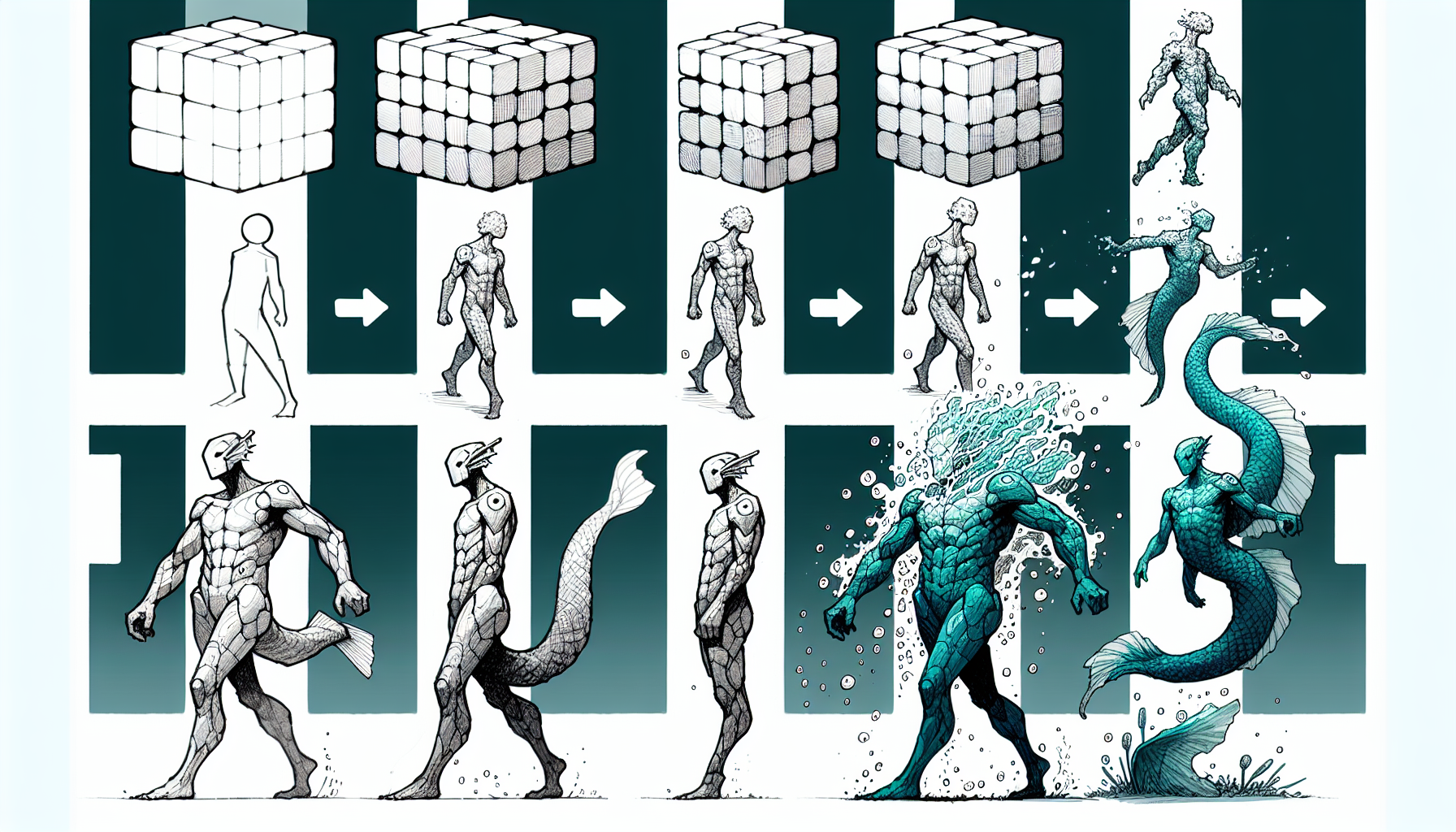 原型開發過程中的豆腐角色與最早期遊戲畫面