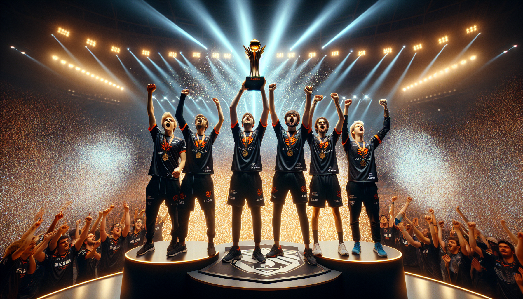 Fnatic 英雄聯盟分部奪得 S1 世界冠軍合照