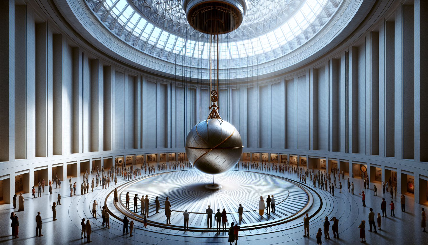 巴黎萬神殿傅科擺，觀眾環繞