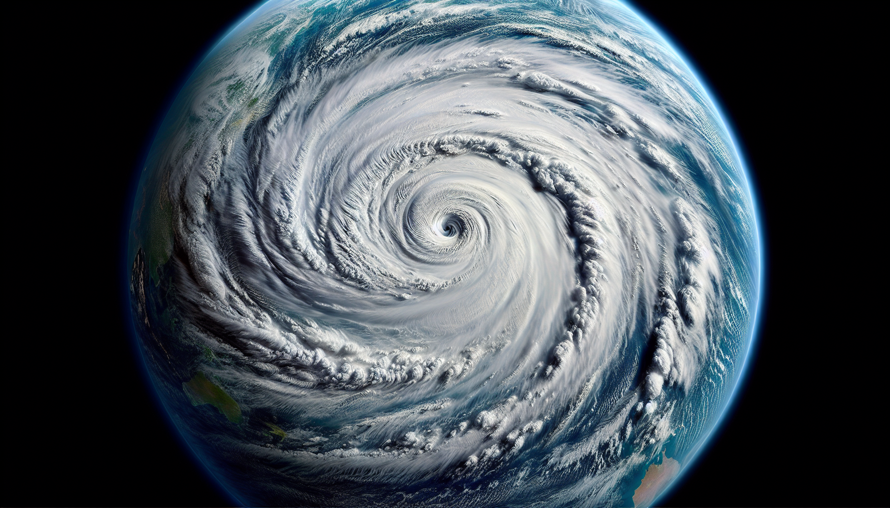 颱風氣旋的螺旋雲帶衛星照